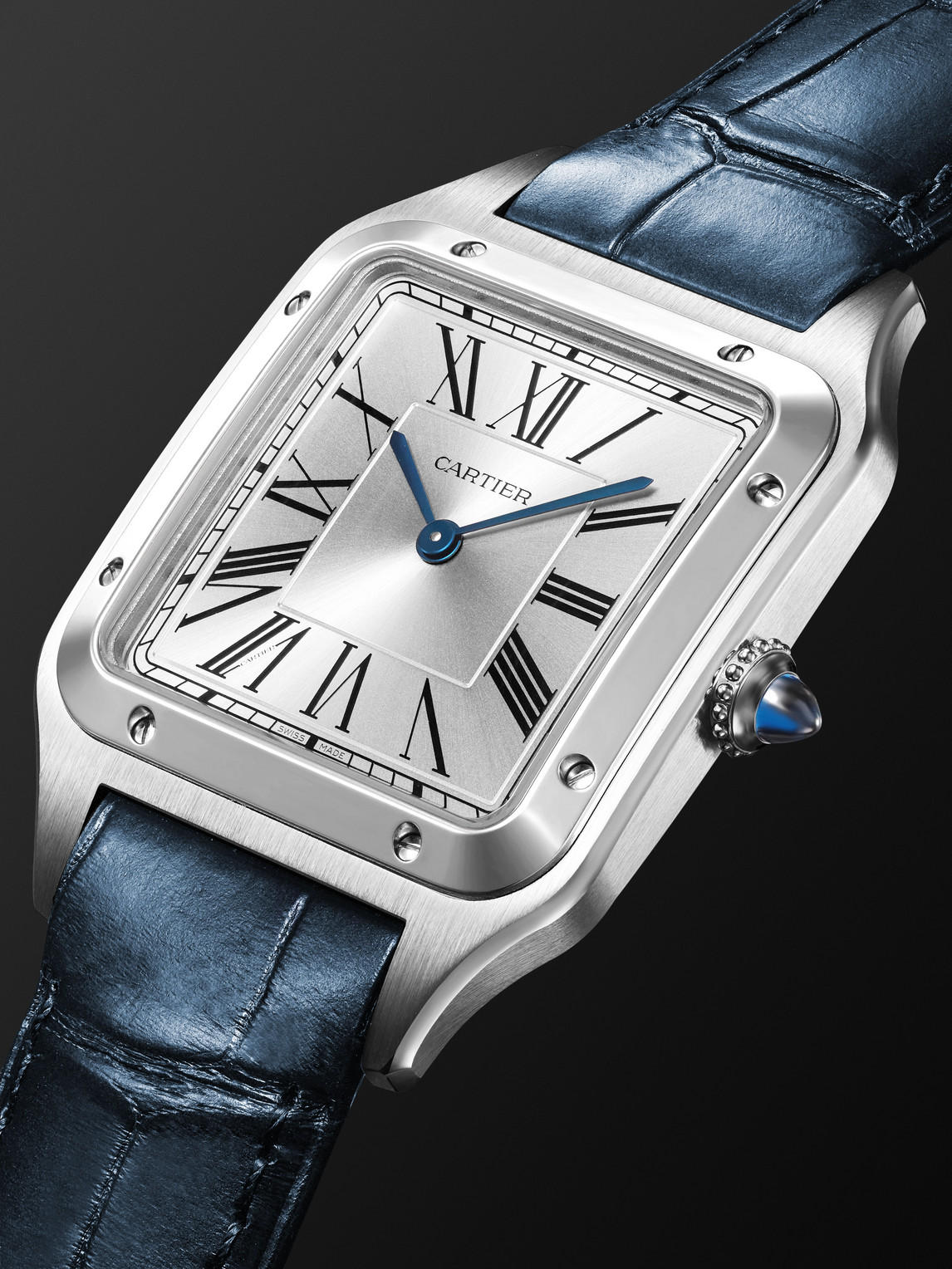  Cartier - Santos-dumont Large 43.5mm Stainless Steel And Alligator Watch, Ref. No. Crw2sa0085 - Men - Silver 