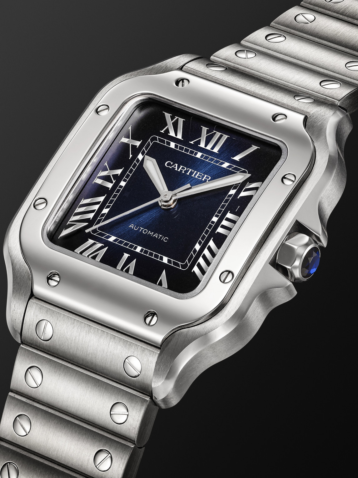  Cartier - Santos De Cartier Automatic 35.1mm Interchangeable Stainless Steel And Alligator Watch, Ref. No. Crwssa0063 - Men - Blue 