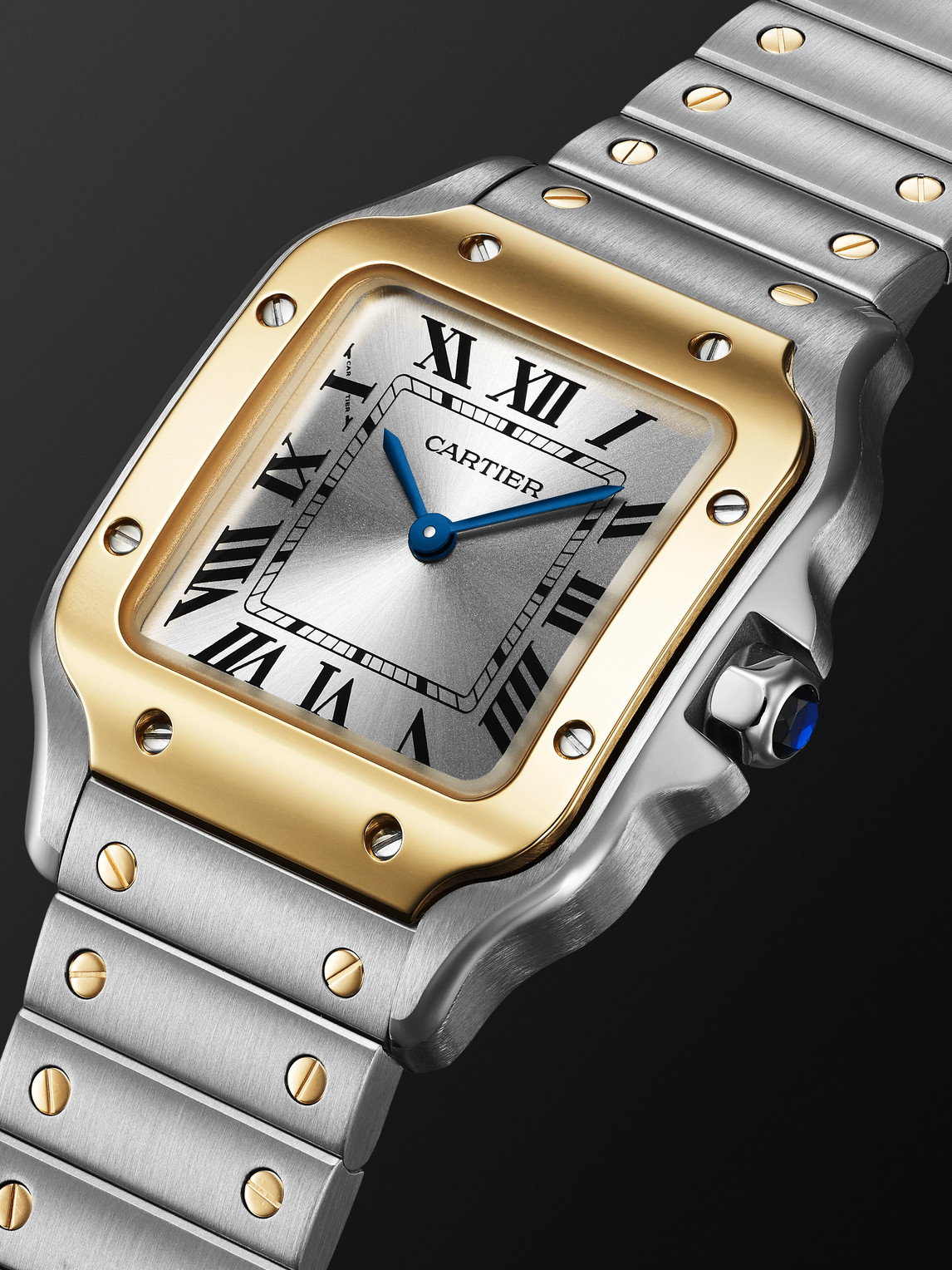  Cartier - Santos De Cartier Small 34.5mm Interchangeable Stainless Steel, 18-karat Gold And Leather Watch, Ref. No. W2sa0033 - Men - Silver 