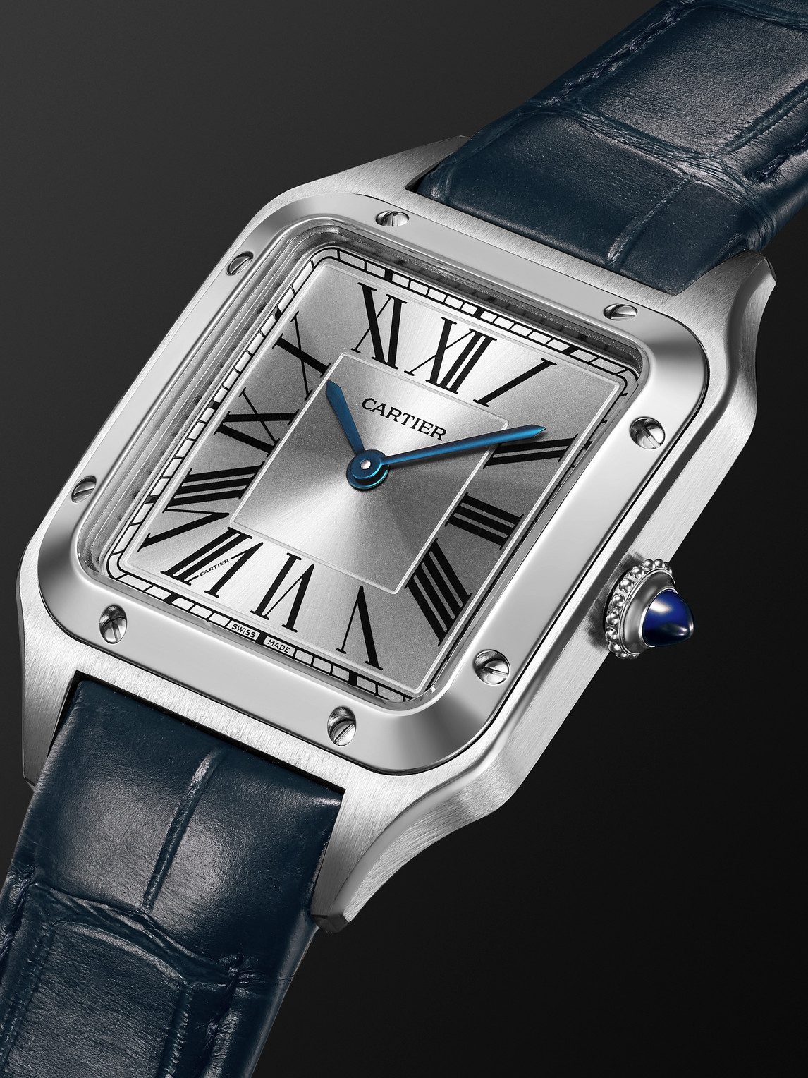  Cartier - Santos-dumont Small 38mm Stainless Steel And Alligator Watch, Ref. No. Wssa0086 - Men - Silver 