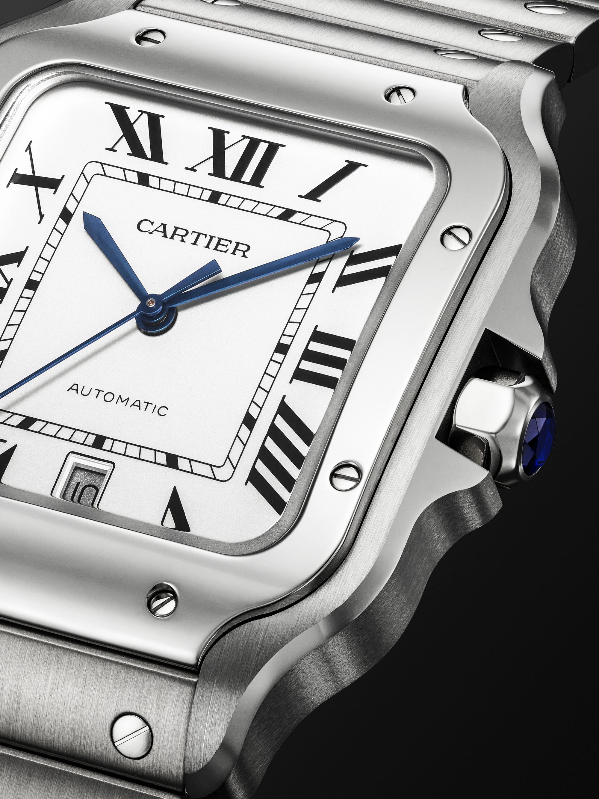 CARTIER Santos Automatic 39.8mm Interchangeable Stainless Steel and Leather Watch , Ref. No. WSSA0009