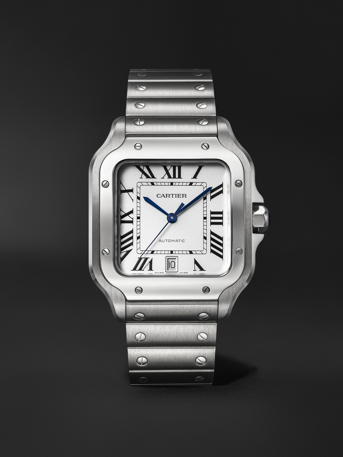 Cartier Santos Large Automatic 39.8mm Interchangeable Stainless Steel and Leather Watch, Ref. No. CRWSSA0018 - Men