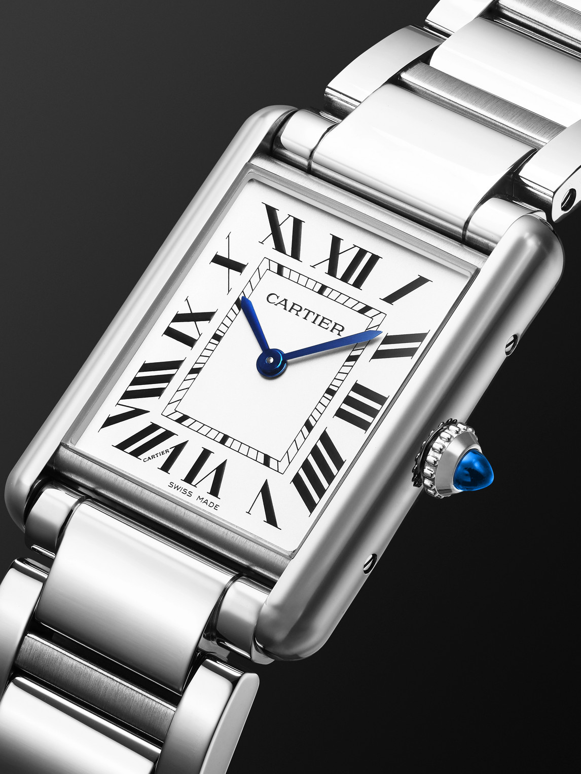  Cartier - Tank Must De Cartier Large Solarbeat™ 33.7mm Stainless Steel Watch, Ref. No. Crwsta0122 - Men - White 