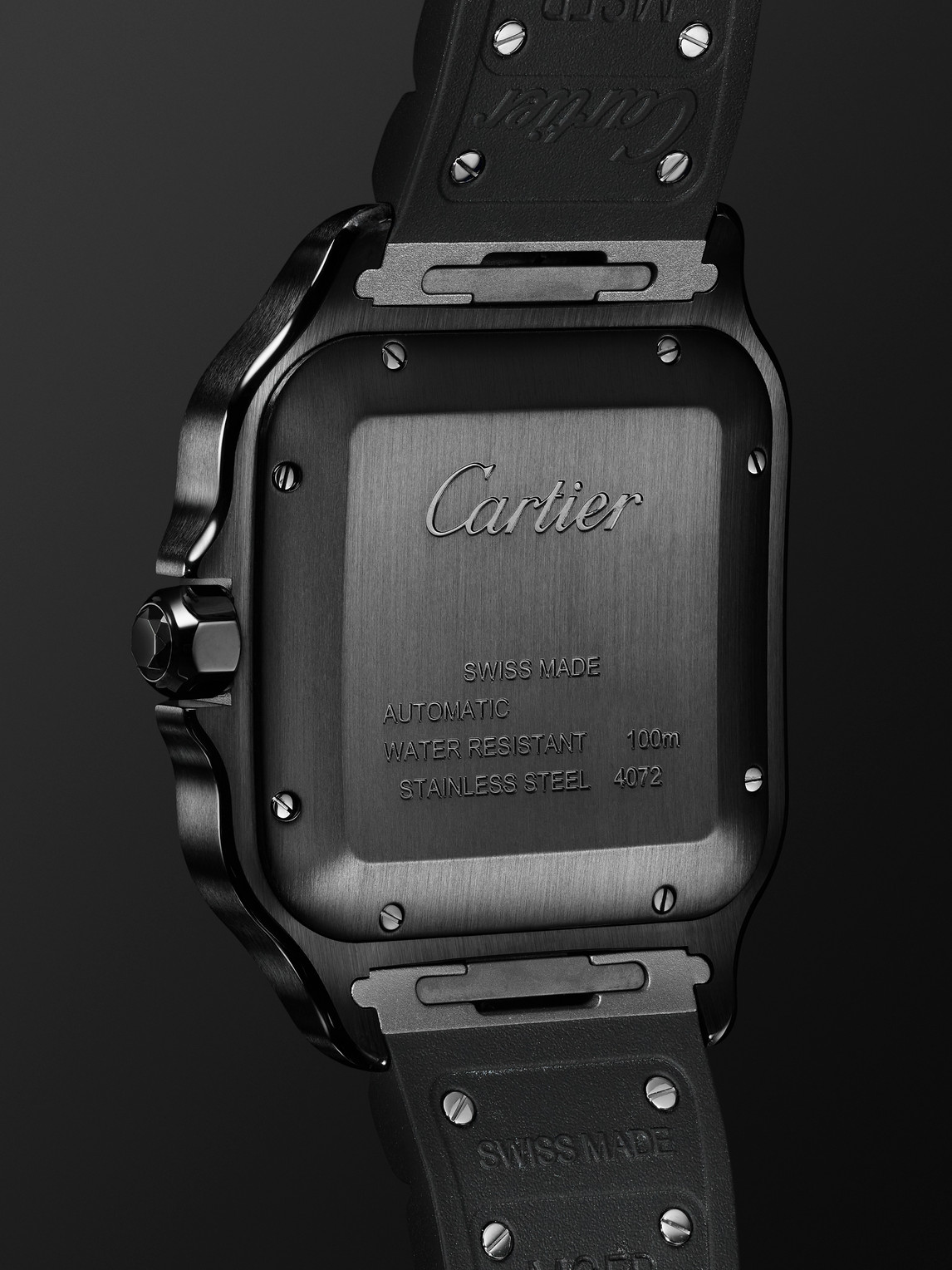  Cartier - Santos De Cartier Automatic 39.8mm Steel Interchangeable Rubber And Alligator Watch, Ref. No. Wssa0039 - Men - Black 