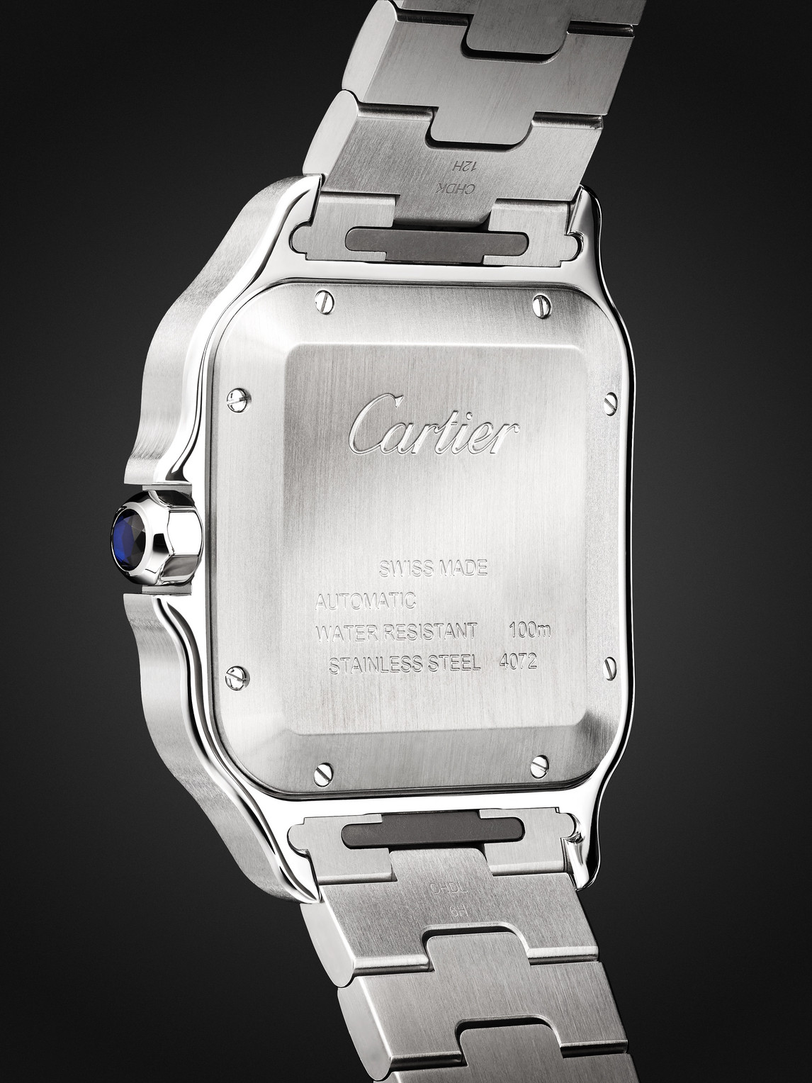  Cartier - Santos De Cartier Large Automatic 39.8mm Interchangeable 18-karat Gold, Stainless Steel And Leather Watch, Ref. No. W2sa0009 - Men - Gray 