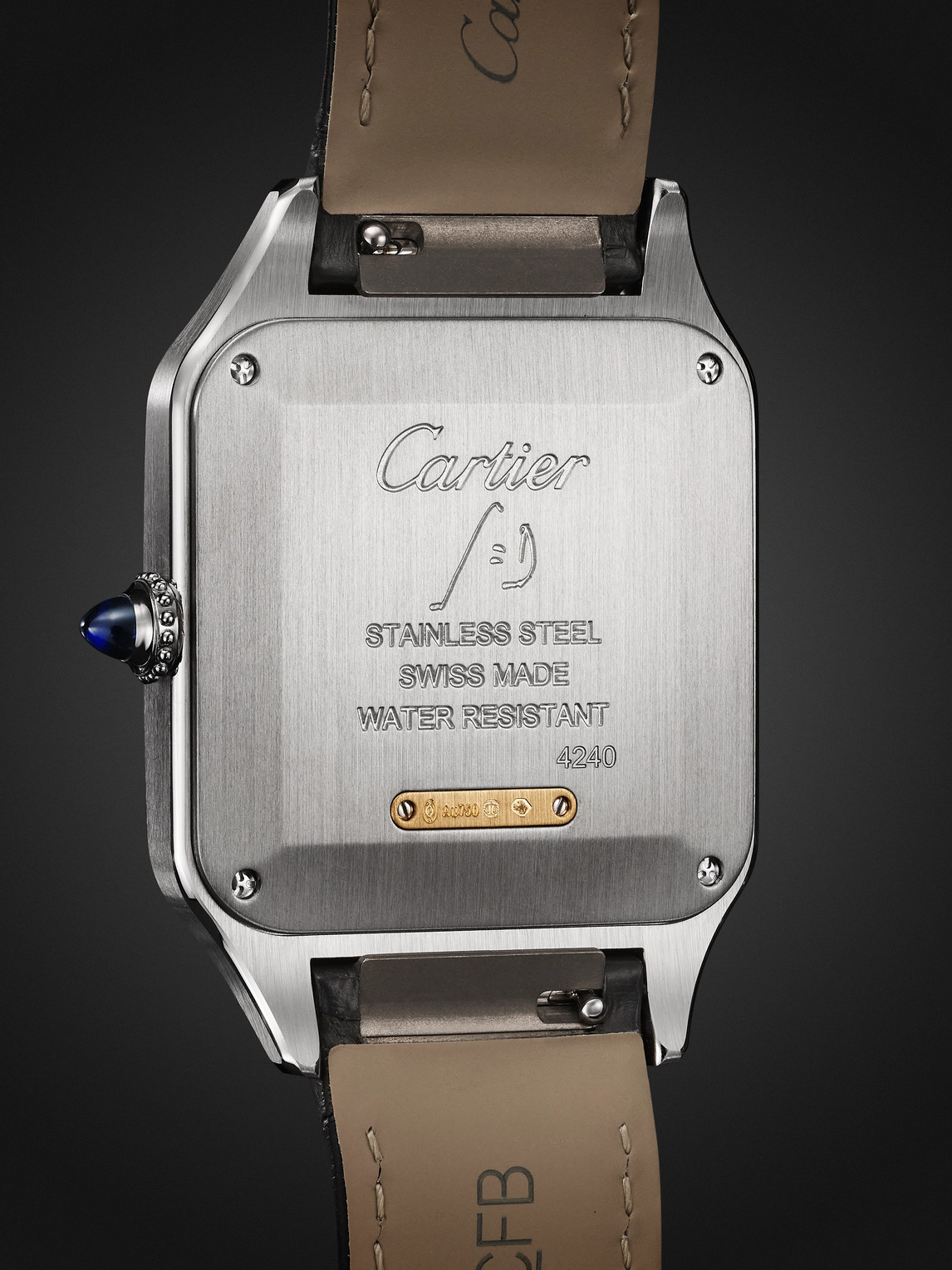  Cartier - Santos-dumont Large 43.5mm 18-karat Gold, Stainless Steel And Alligator Watch, Ref. No. W2sa0036 - Men - Black 