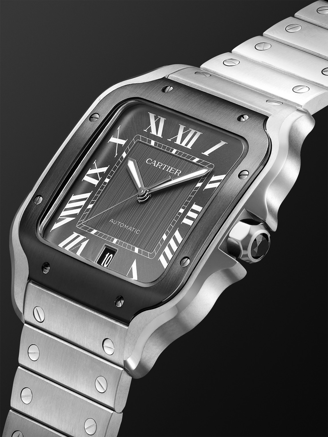  Cartier - Santos De Cartier Automatic 39.8mm Interchangeable Steel And Rubber Watch, Ref. No. Wssa0037 - Men - Black 