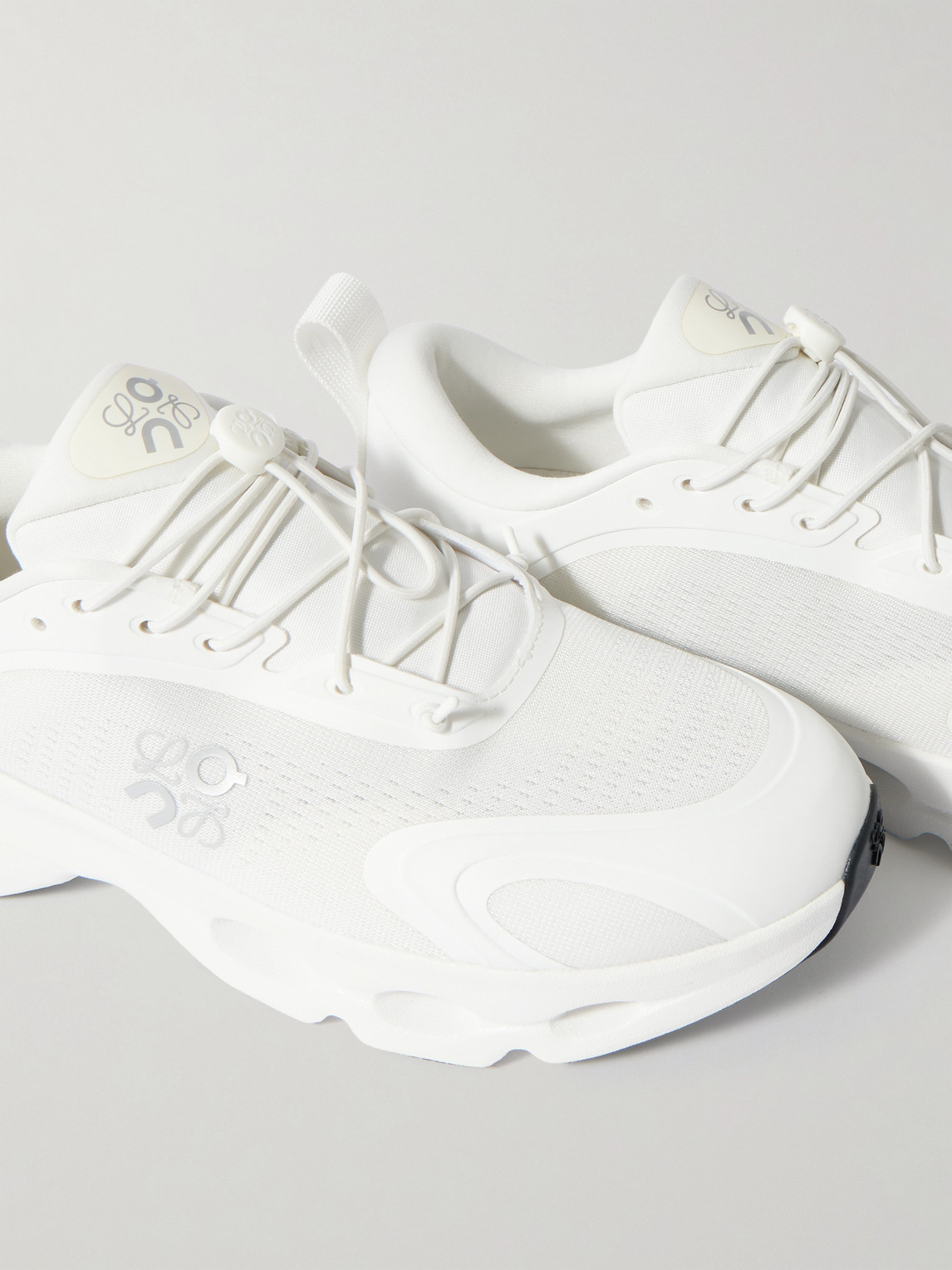 Loewe On 8 Cloud Rubber-trimmed Mesh Sneakers In White