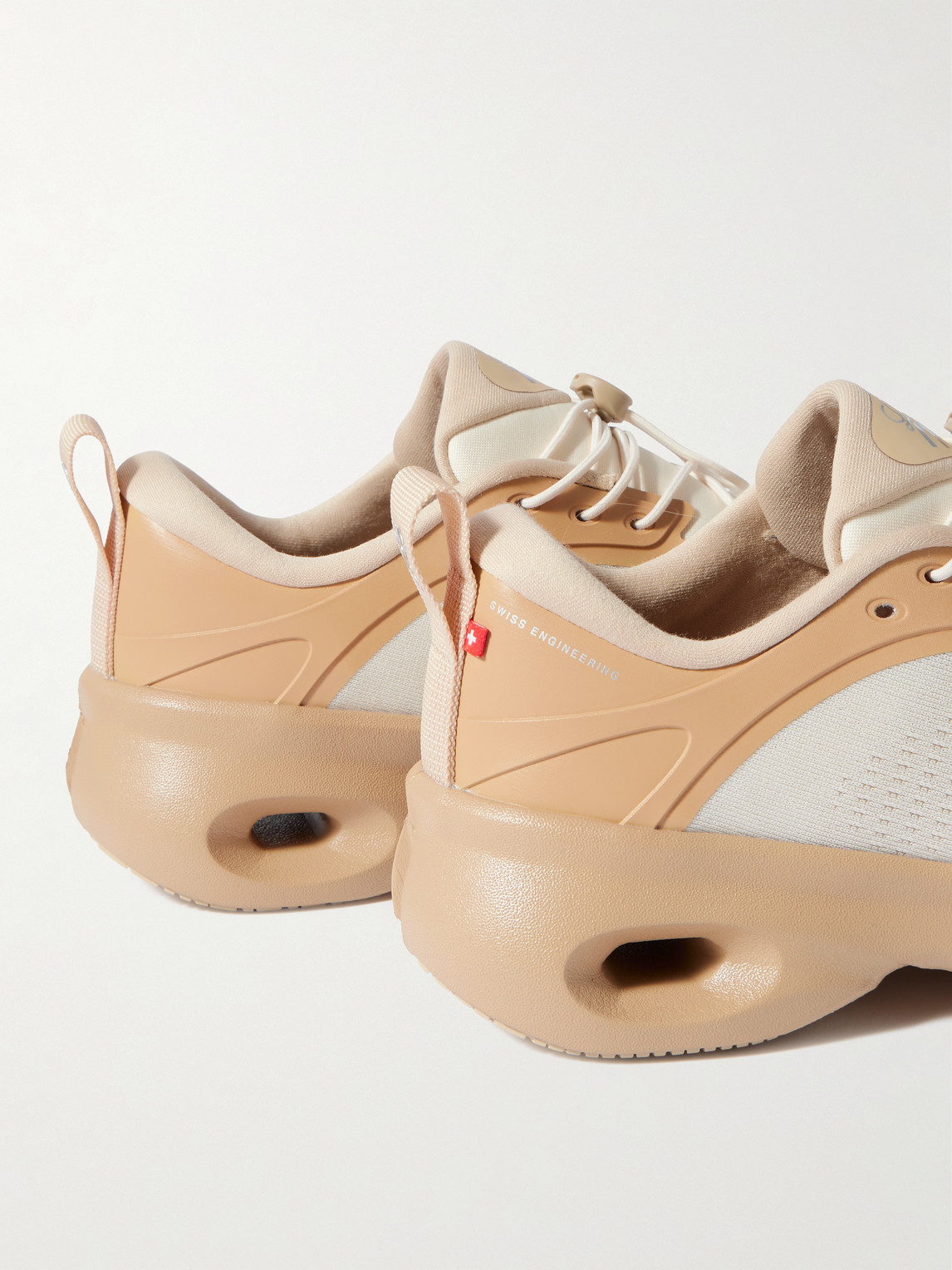 Loewe On 8 Cloud Rubber-trimmed Mesh Sneakers In Brown