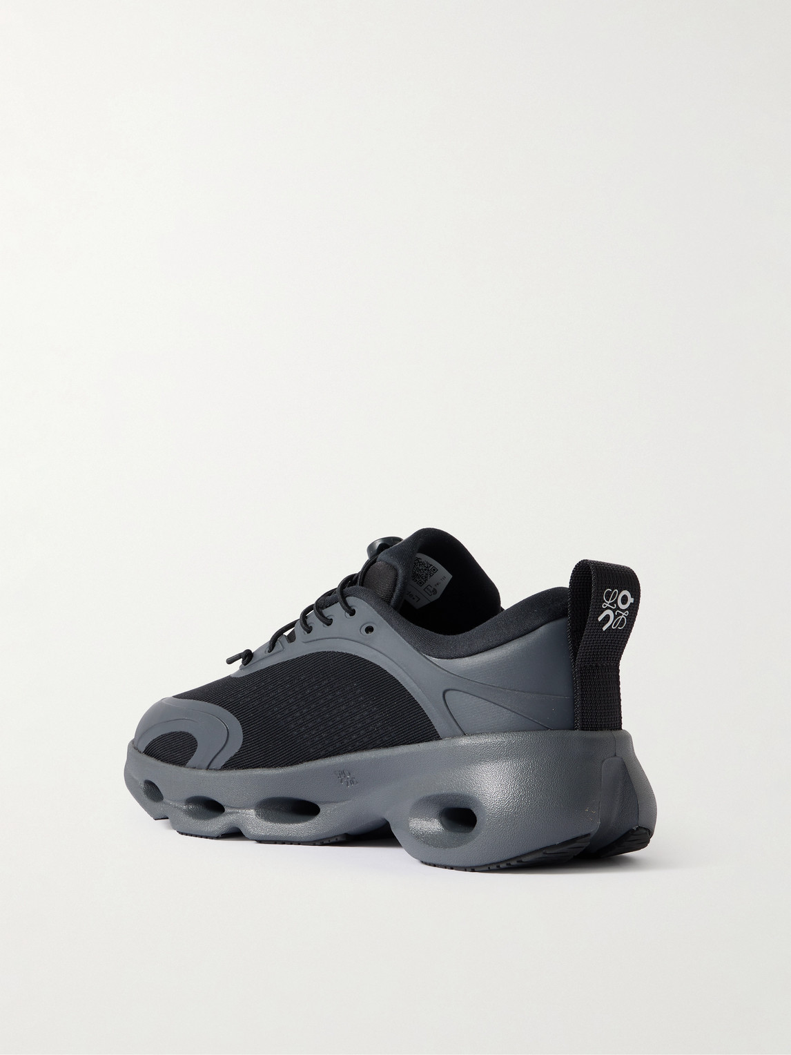 Loewe On 8 Cloud Rubber-trimmed Mesh Sneakers In Black
