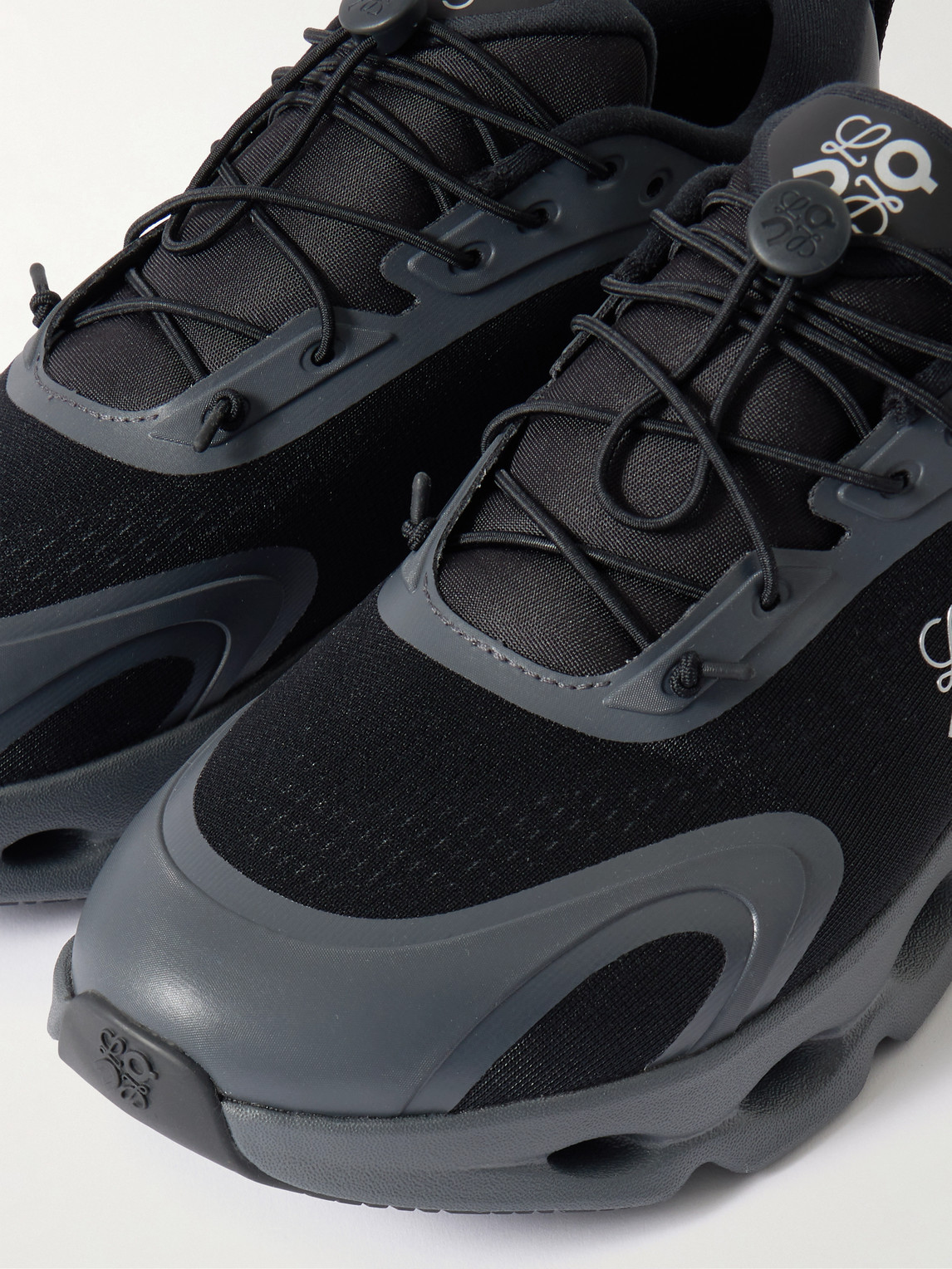 Loewe On 8 Cloud Rubber-trimmed Mesh Sneakers In Black