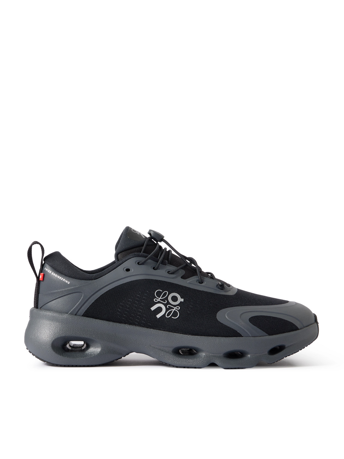 Loewe On 8 Cloud Rubber-trimmed Mesh Sneakers In Black