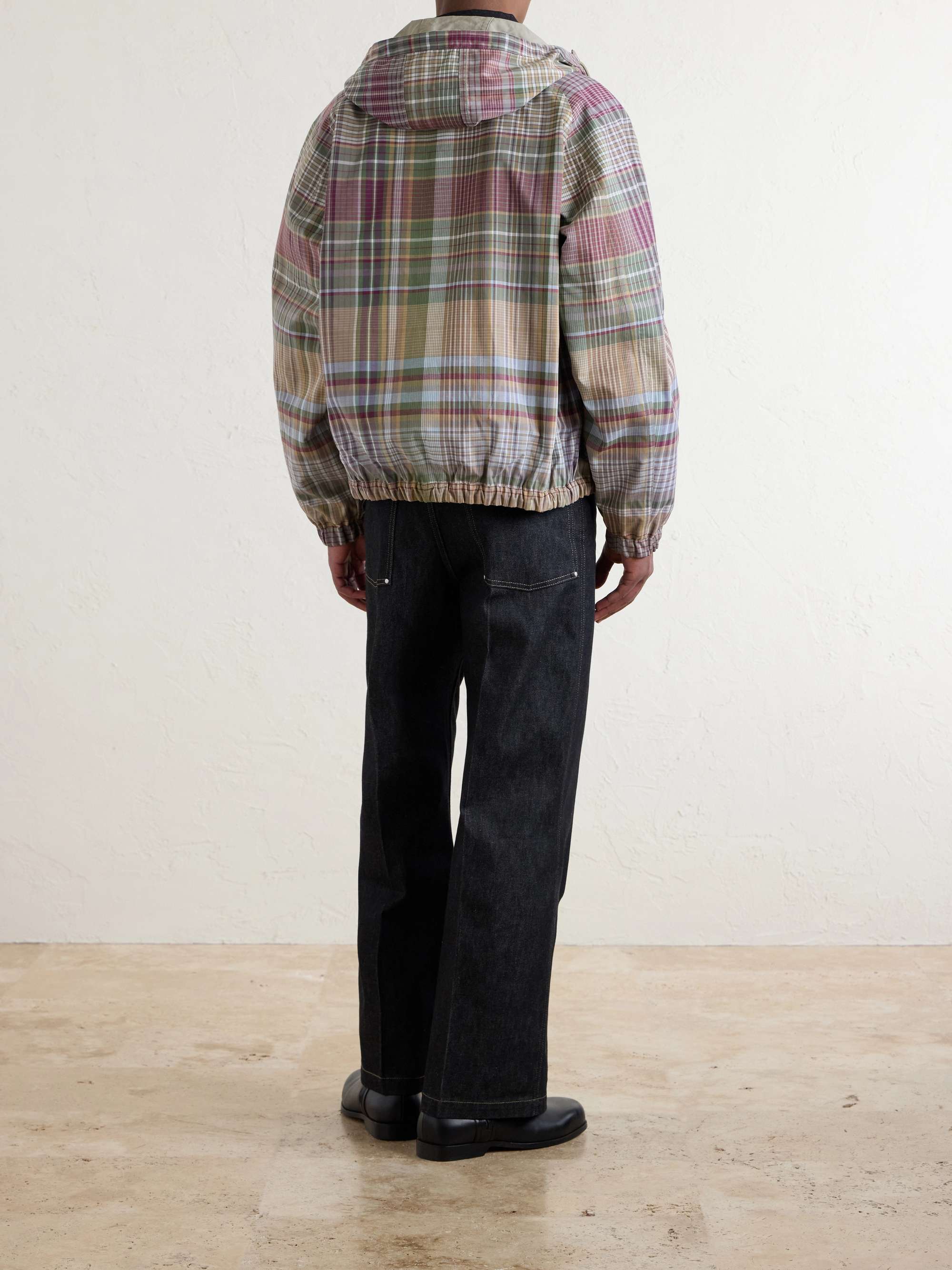 AIMÉ LEON DORE Reversible Checked Shell Windbreaker Jacket for Men