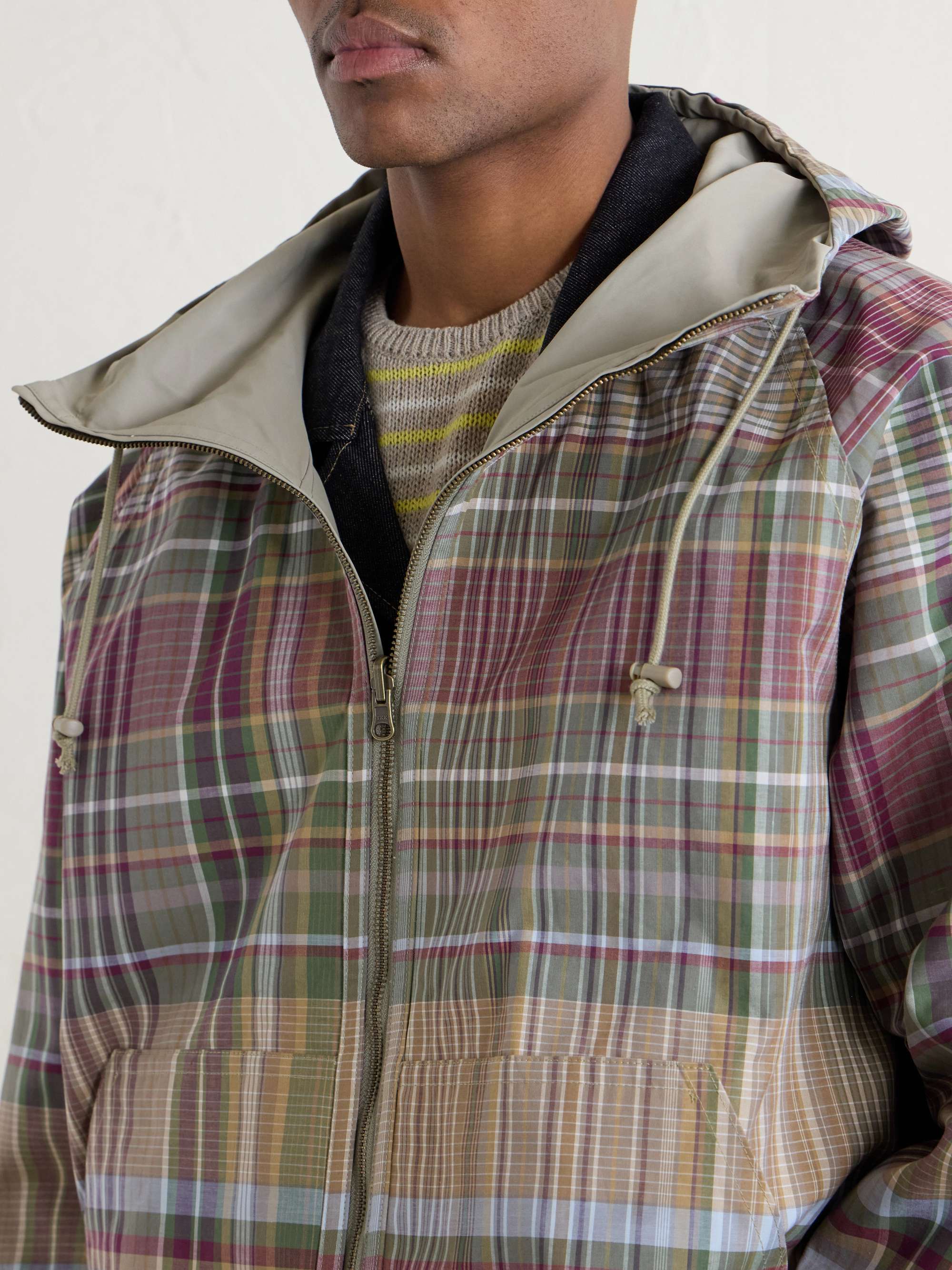 AIMÉ LEON DORE Reversible Checked Shell Windbreaker Jacket for Men