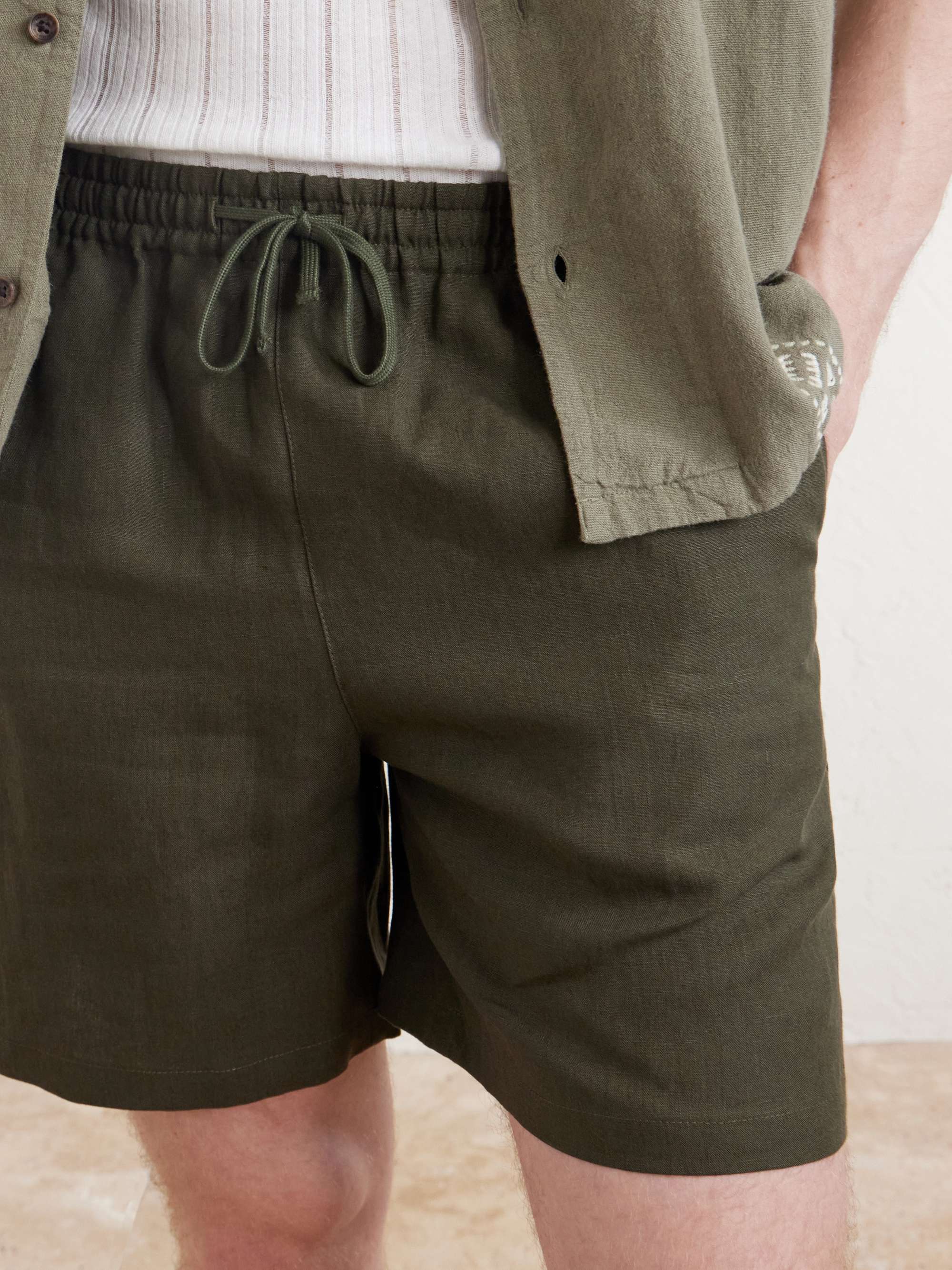AIMÉ LEON DORE Straight-Leg Linen Drawstring Shorts for Men | MR