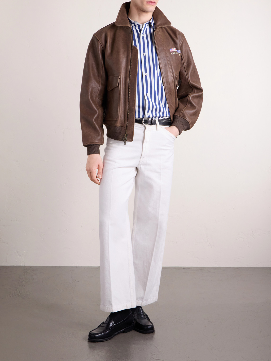 Aimé Leon Dore - Oversized Logo-Embroidered Striped Cotton Shirt