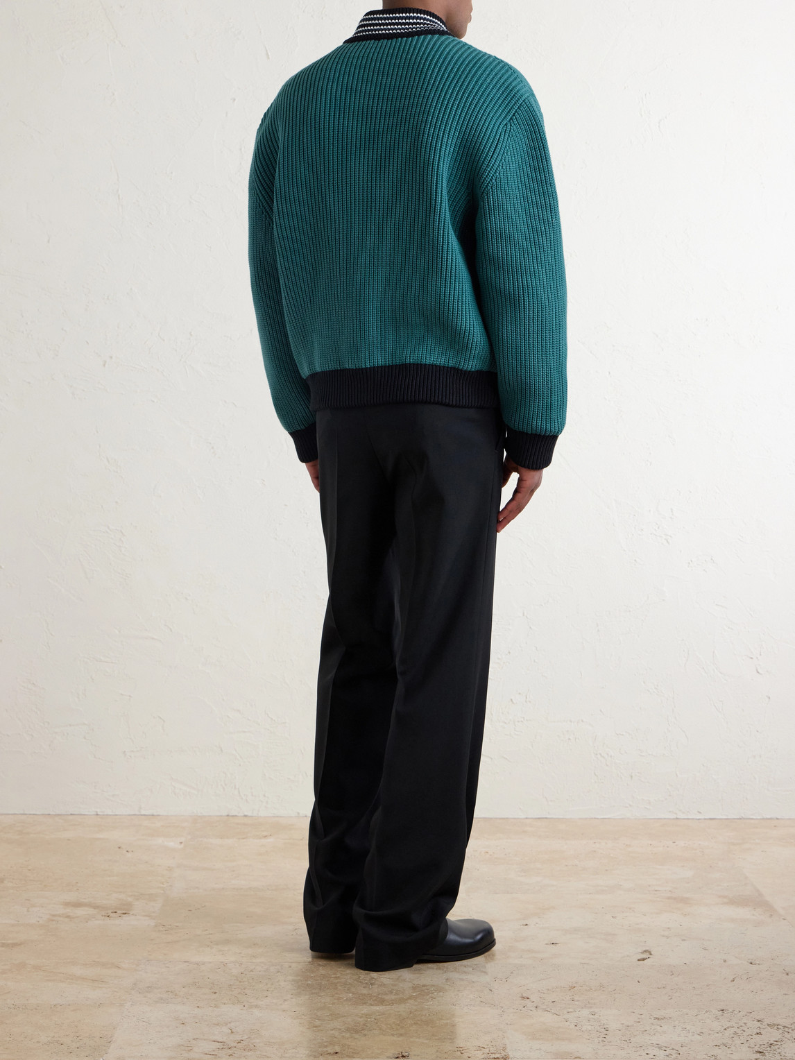 Aimé Leon Dore - Reversible Knitted Cotton-Blend Bomber Jacket