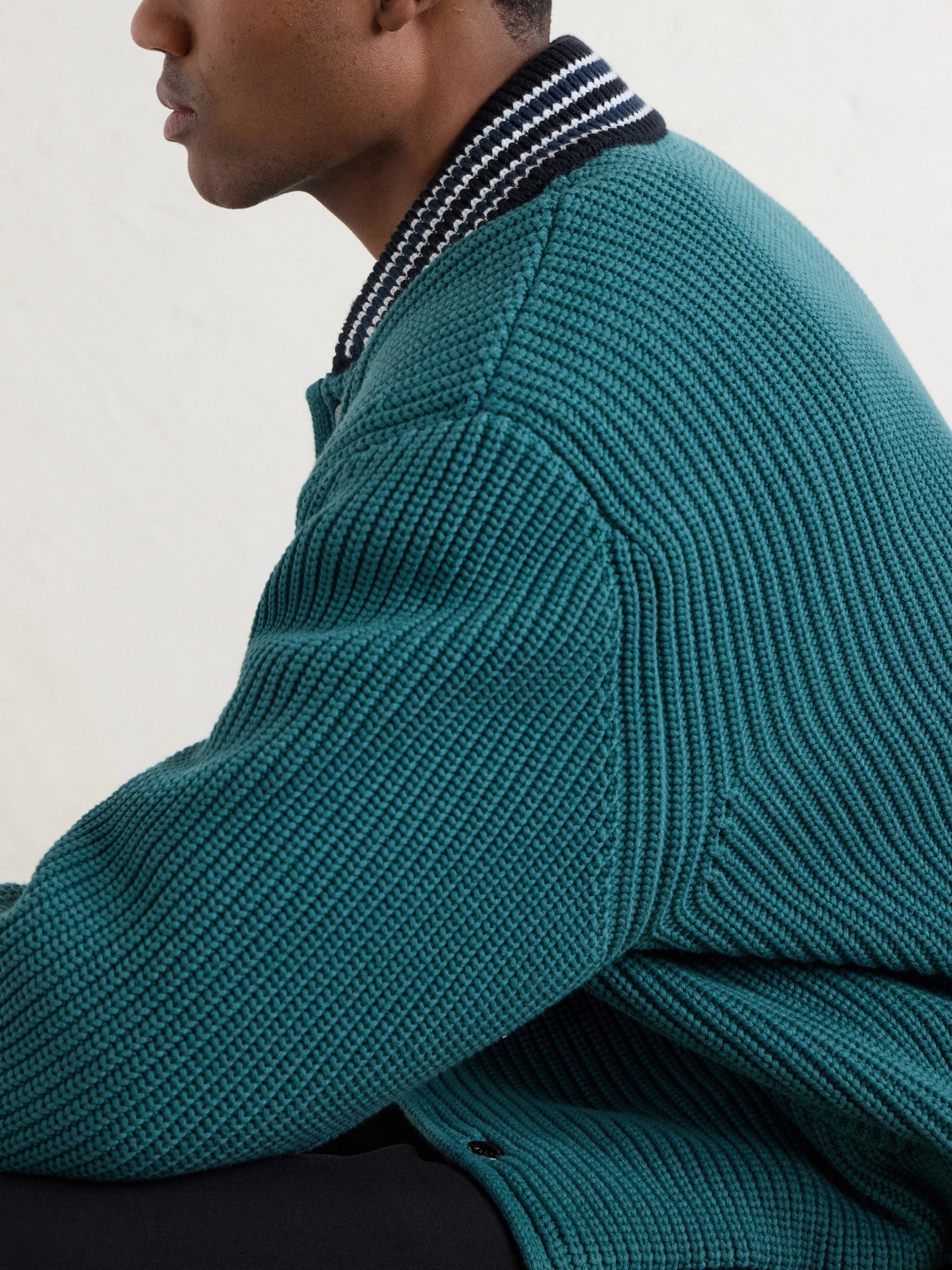 Aimé Leon Dore - Reversible Knitted Cotton-Blend Bomber Jacket