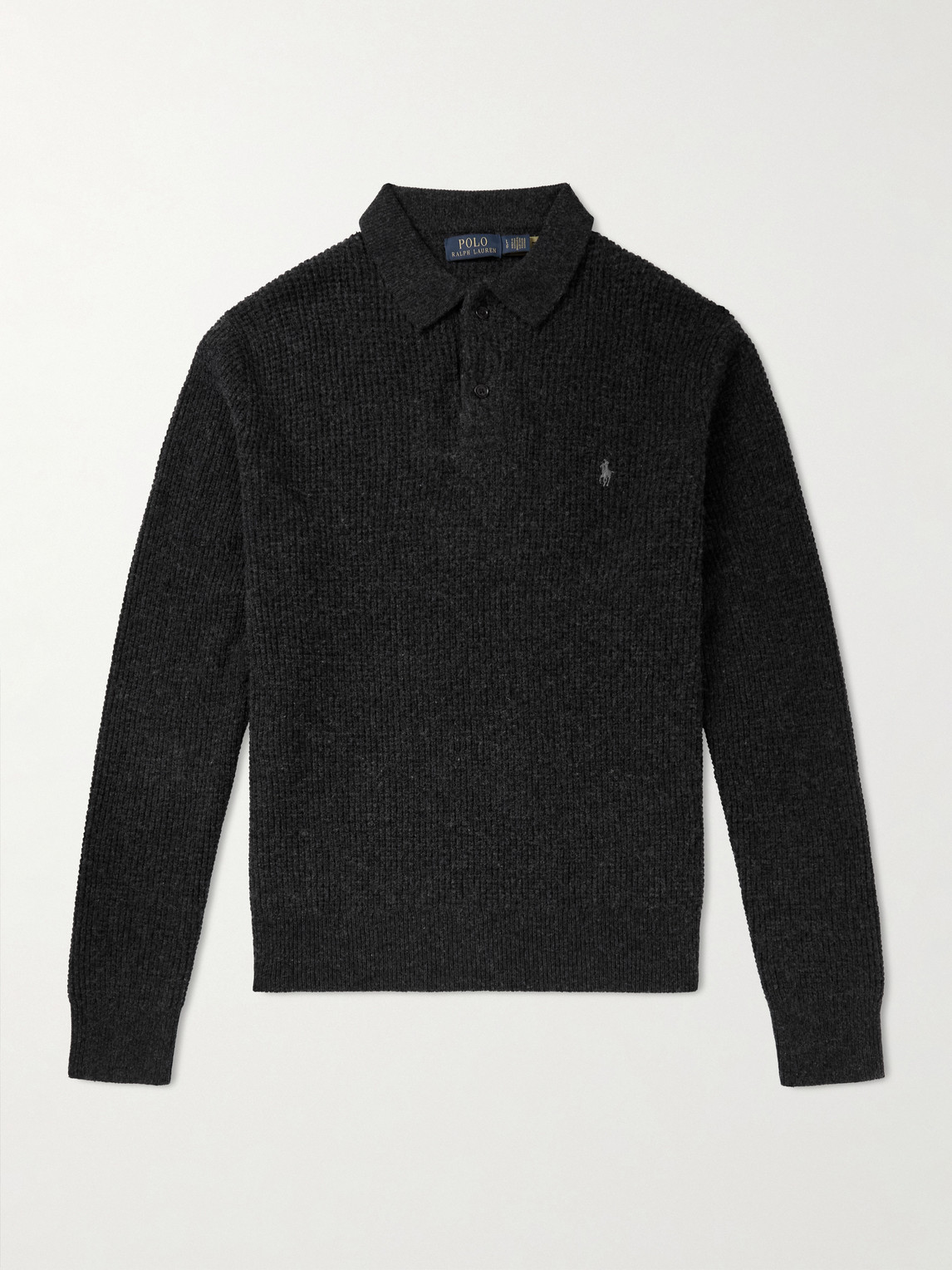Polo Ralph Lauren Logo-Embroidered Waffle-Knit Wool and Cotton-Blend Polo Shirt - Men