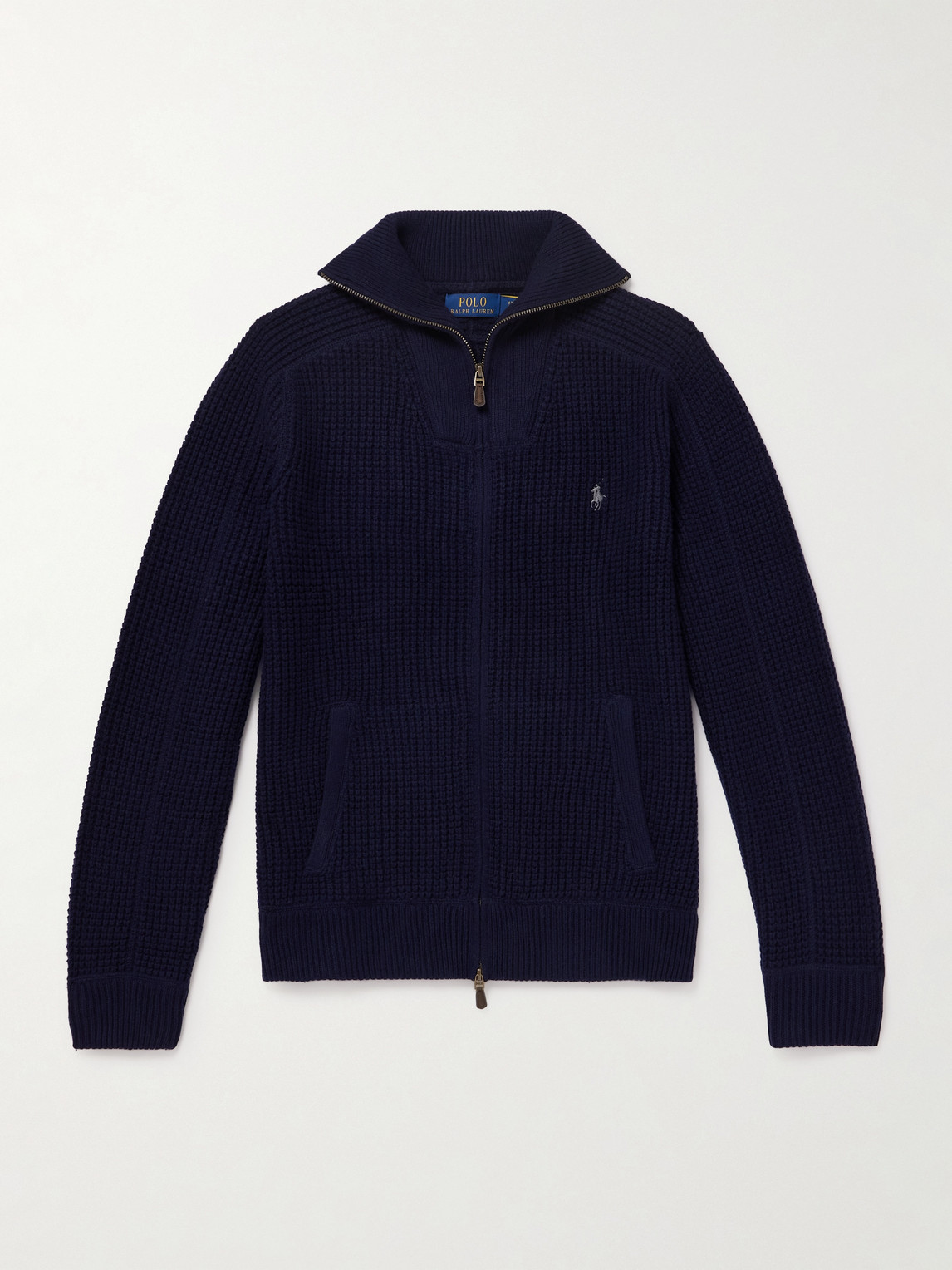 Polo Ralph Lauren Logo-Embroidered Ribbed-Knit Wool and Cotton-Blend Cardigan - Men