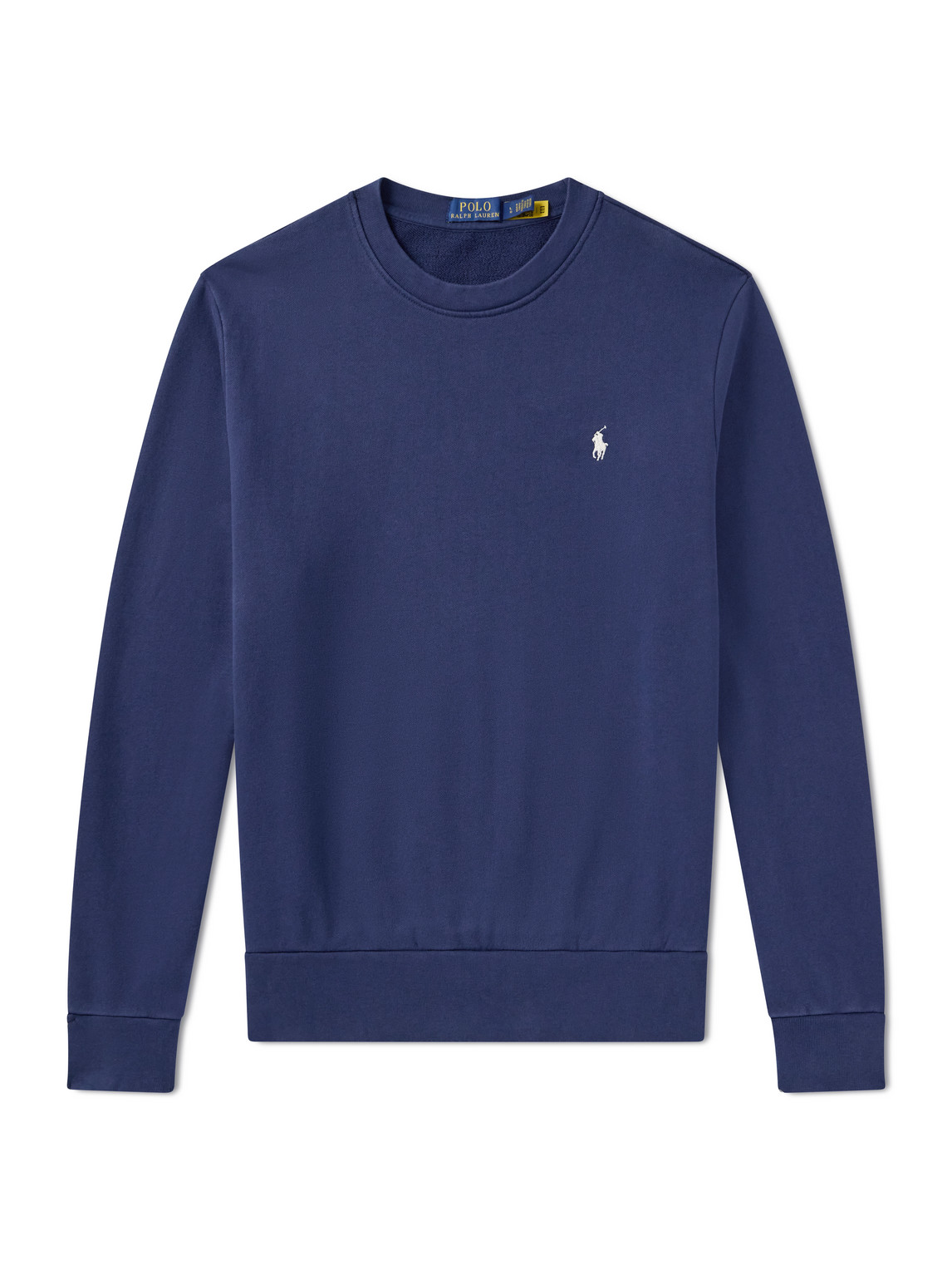 Polo Ralph Lauren Logo-embroidered Cotton-jersey Sweatshirt In Blue