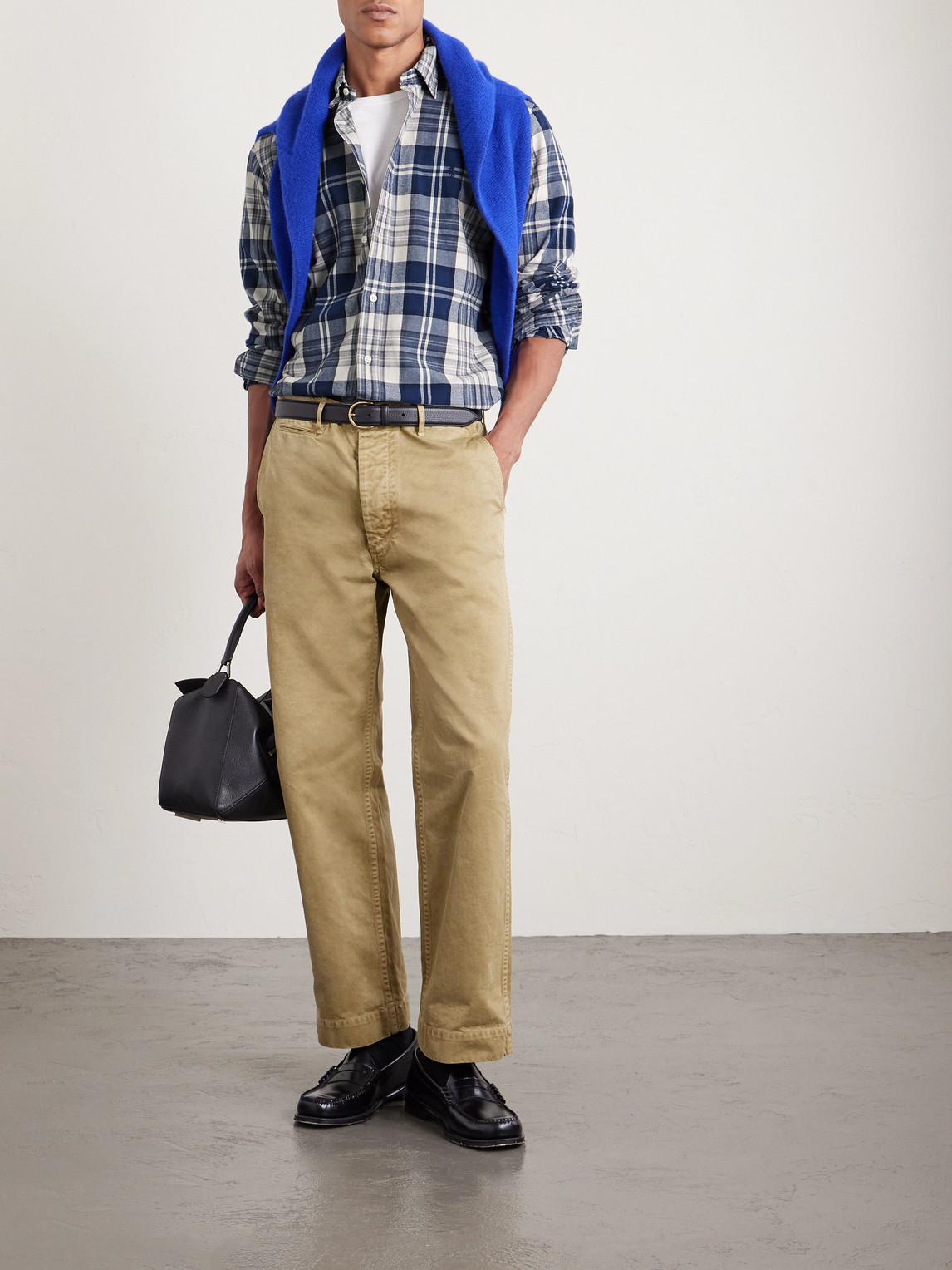 Polo Ralph Lauren Button-down Collar Logo-embroidered Checked Cotton Oxford Shirt In Blue