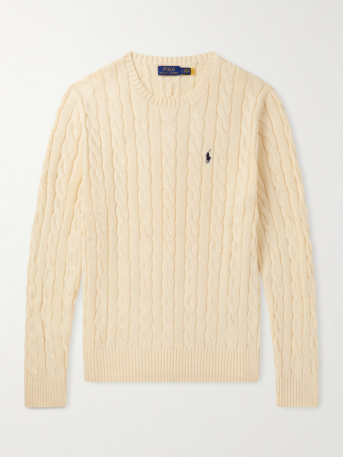 Polo Ralph Lauren Logo-Embroidered Cable-Knit Cotton Sweater - Men