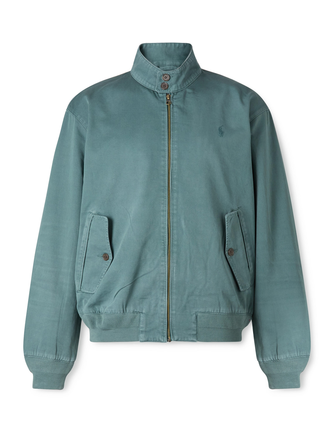 Polo Ralph Lauren Bedford Logo-embroidered Cotton-twill Bomber Jacket In Green