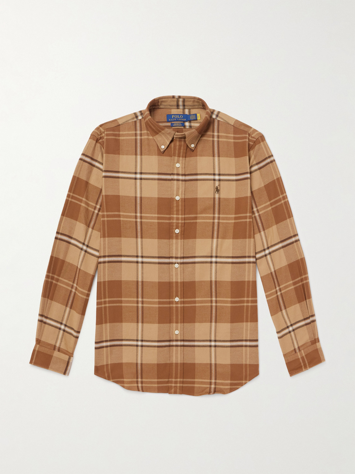 Polo Ralph Lauren Button-Down Collar Logo-Embroidered Checked Cotton-Blend Twill Shirt - Men