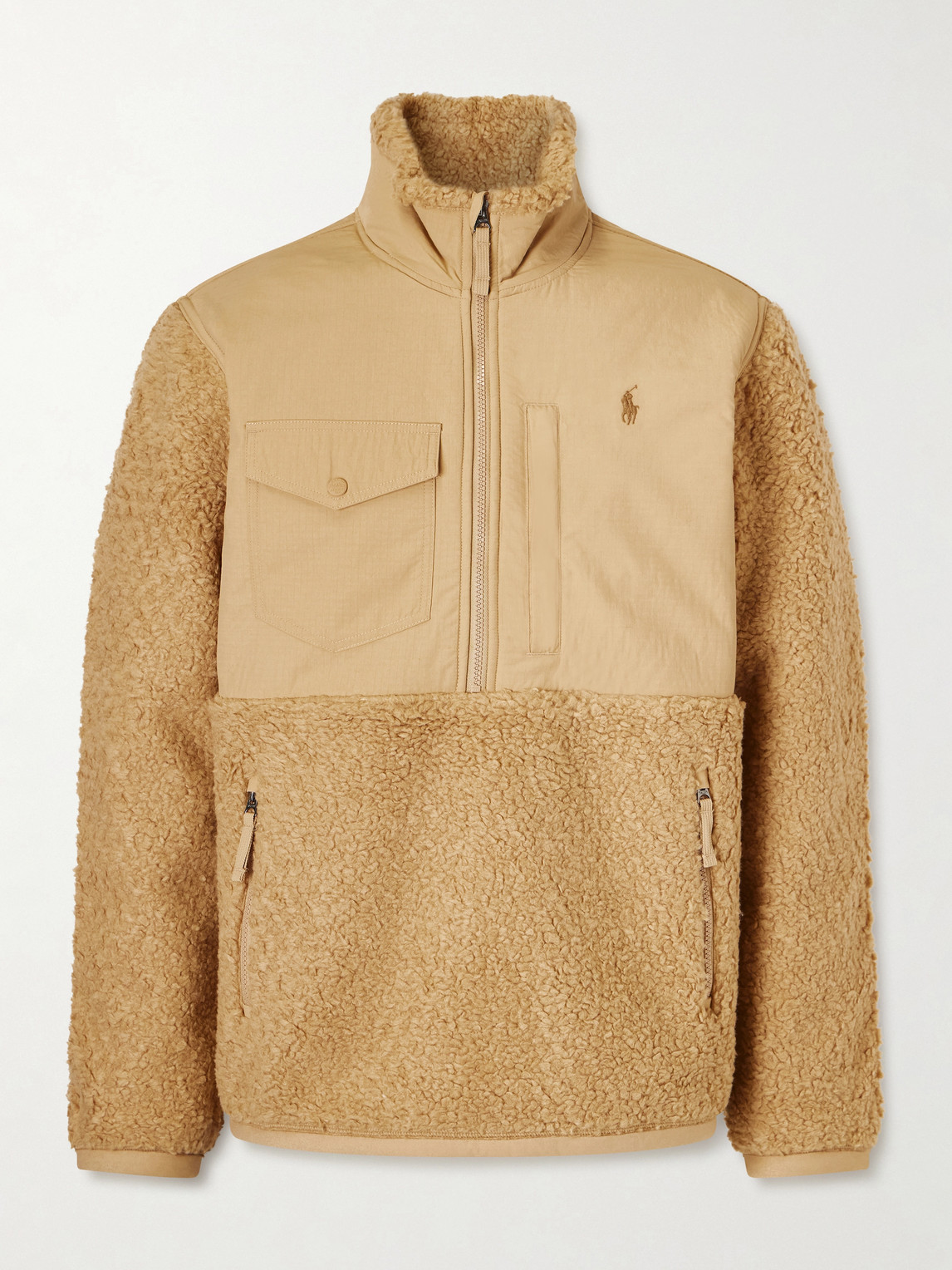 Polo Ralph Lauren ogo-Embroidered Shell-Panelled Fleece Half-Zip Sweatshirt - Men