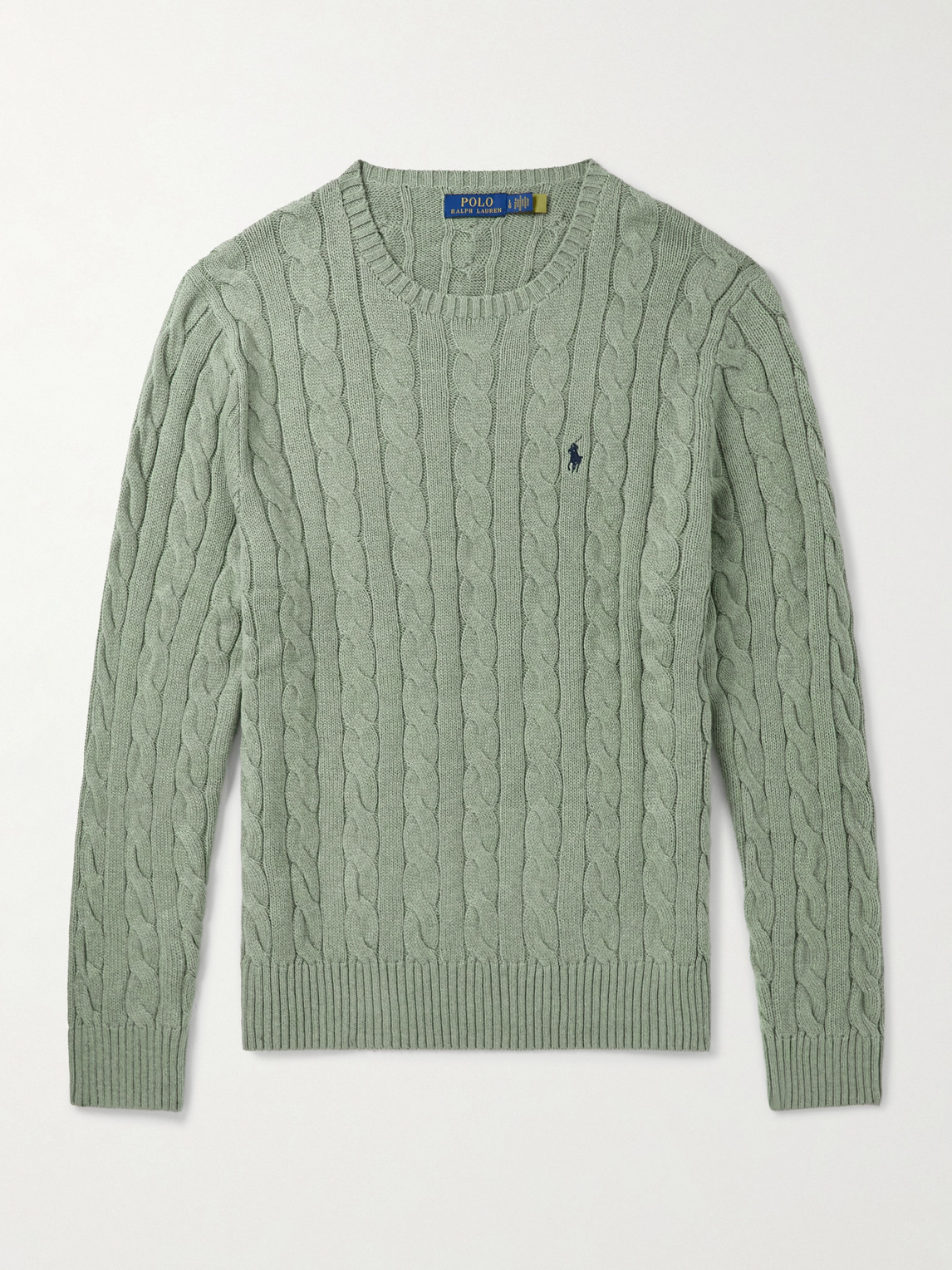 Polo Ralph Lauren ogo-Embroidered Cable-Knit Cotton Sweater - Men