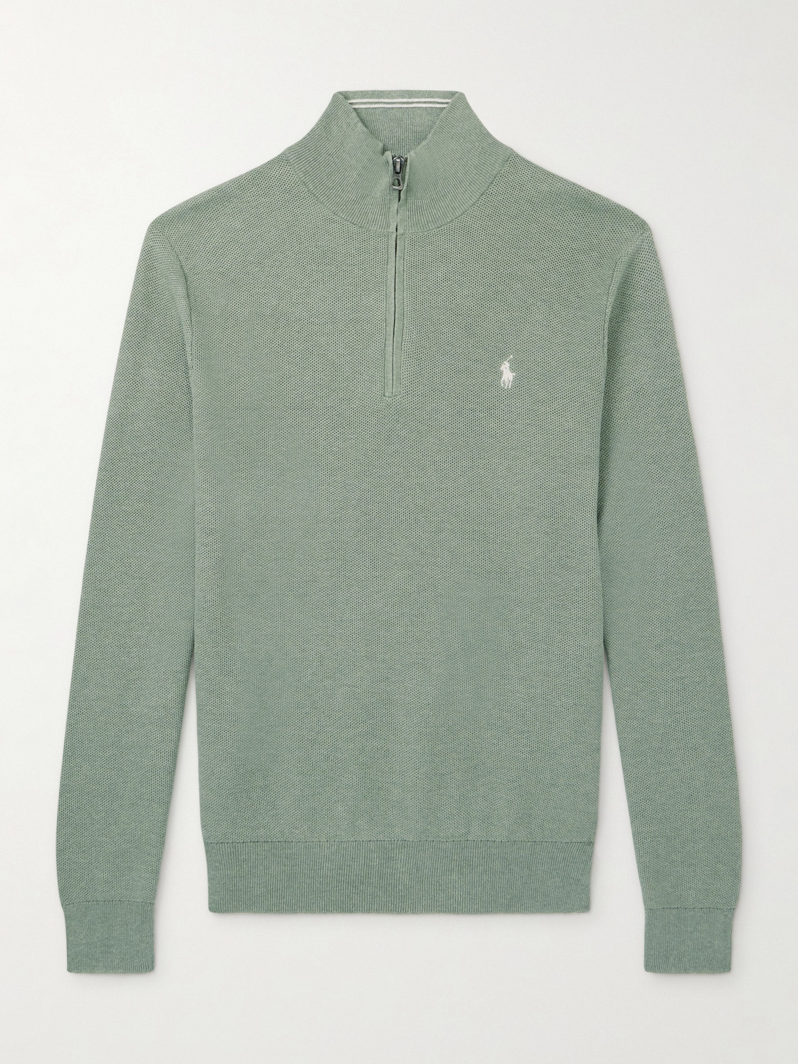 Polo Ralph Lauren Logo-Embroidered Cotton Half-Zip Sweater - Men