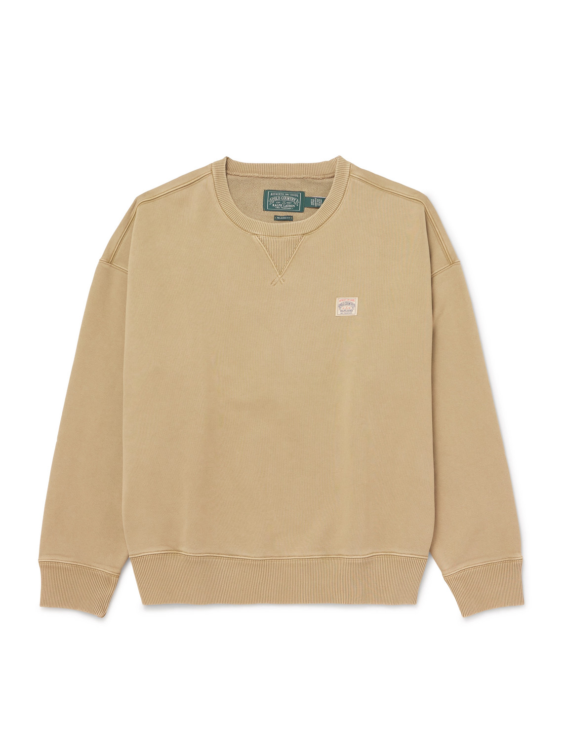 Polo Ralph Lauren Logo-appliquéd Cotton-jersey Sweatshirt In Neutral