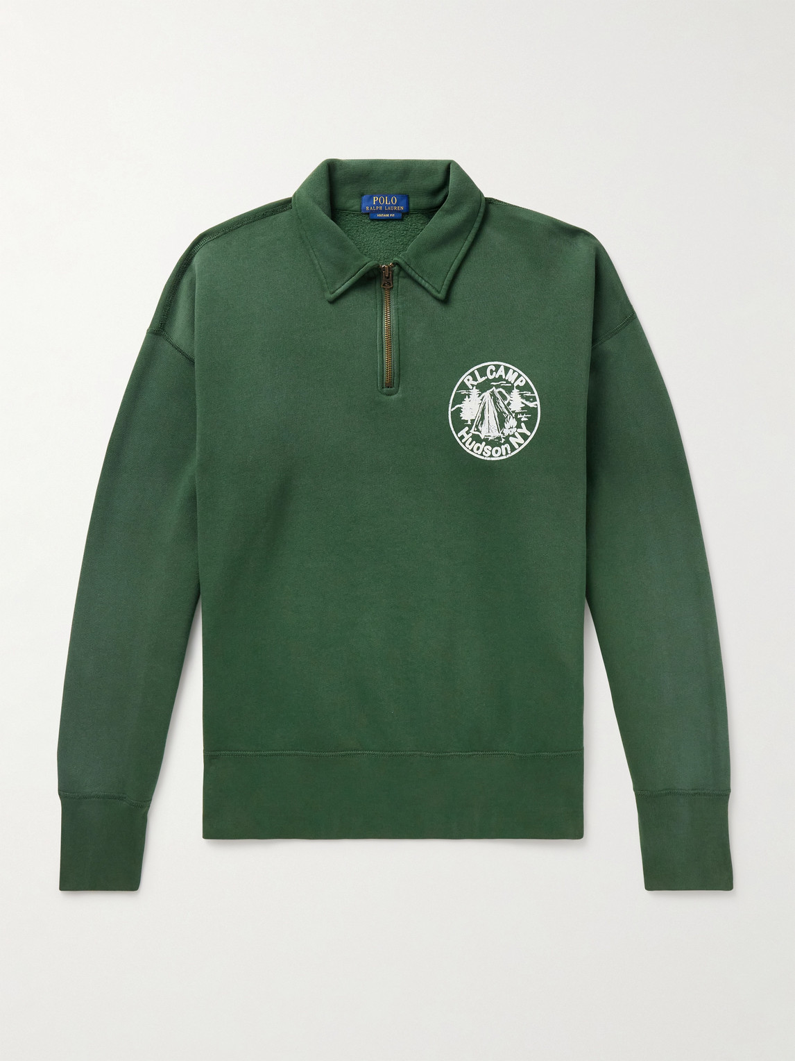 Polo Ralph Lauren Logo-Print Cotton-Blend Jersey Half-Zip weatshirt - Men