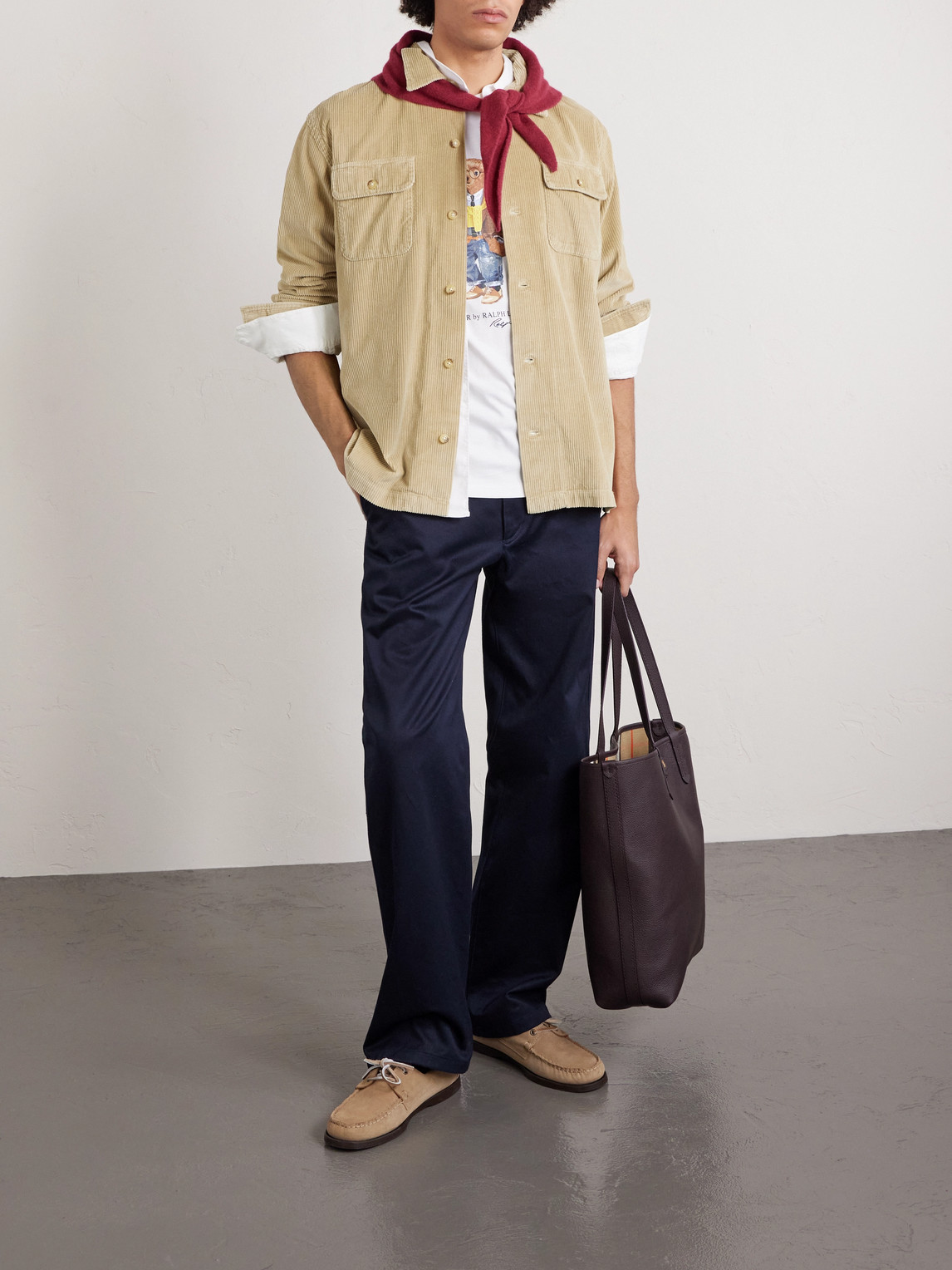 Polo Ralph Lauren Convertible-collar Cotton-corduroy Shirt In Brown ...