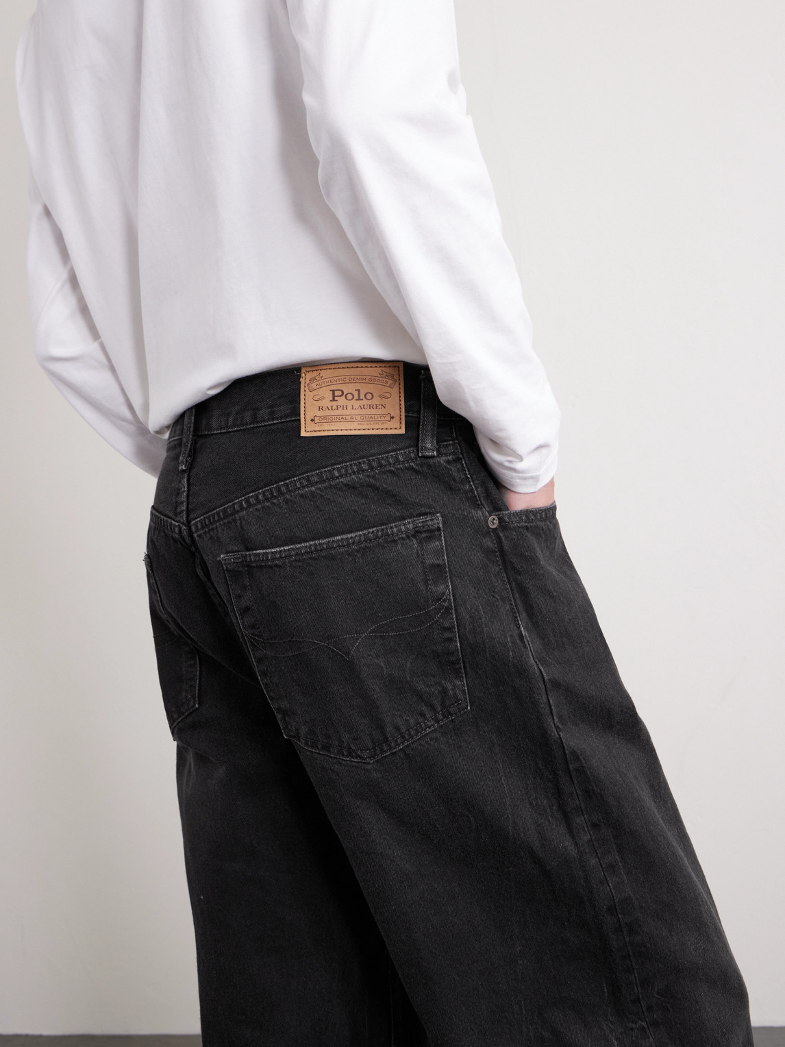 Polo Ralph Lauren Rivington Wide-leg Jeans In Black