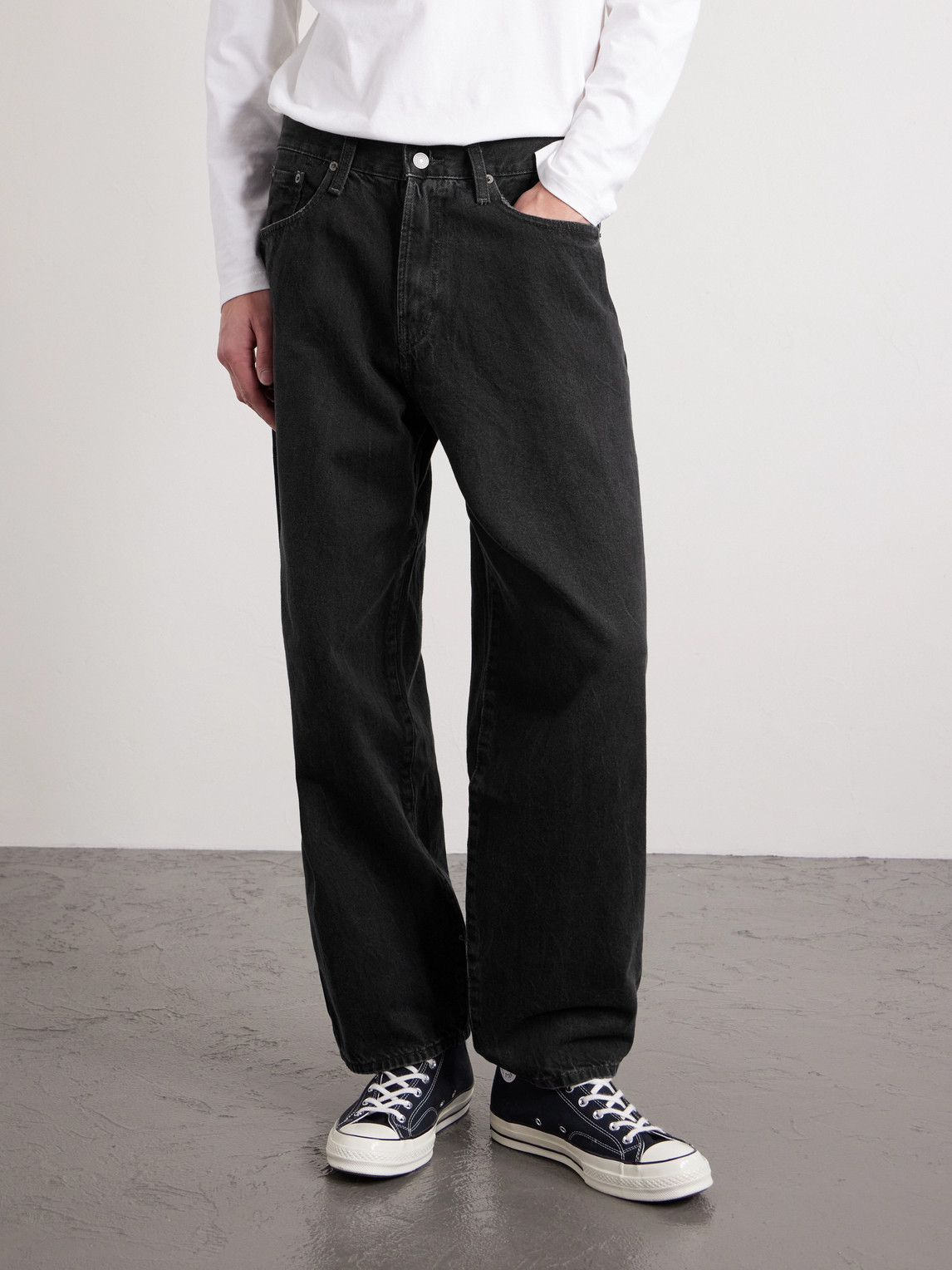 Polo Ralph Lauren Rivington Wide-leg Jeans In Black