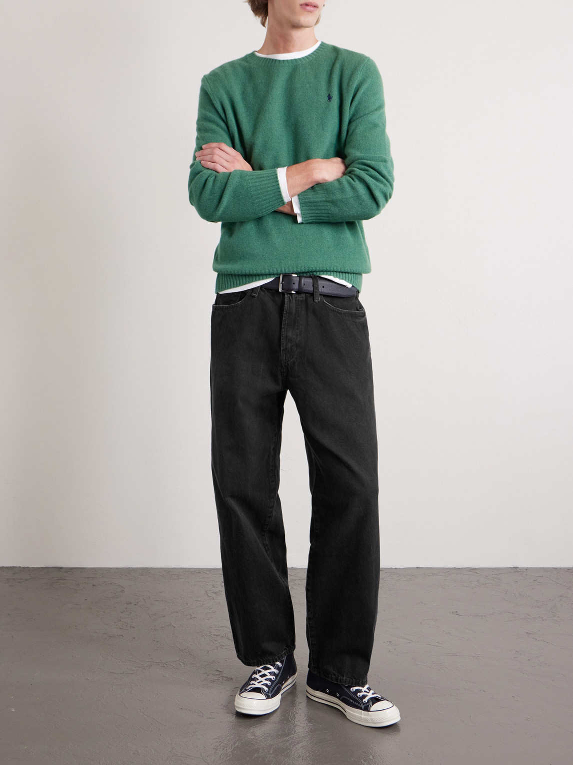 Polo Ralph Lauren Rivington Wide-leg Jeans In Black