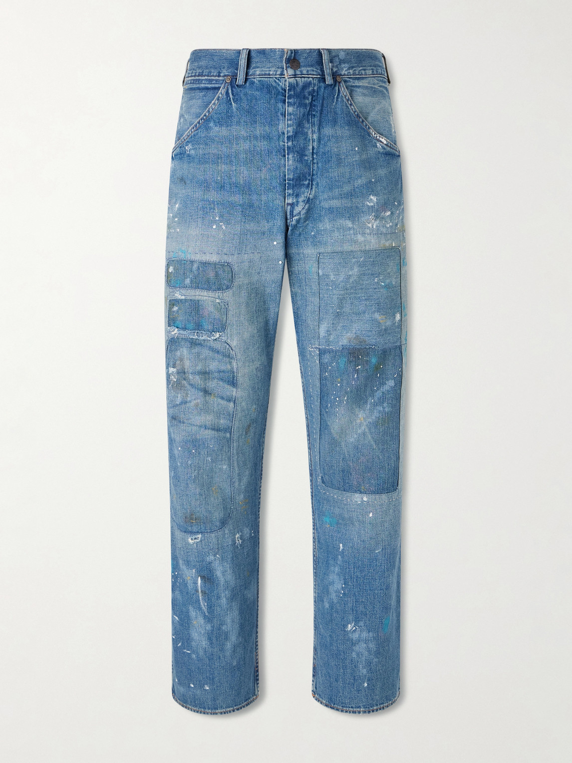 Polo Ralph Lauren Straight-Leg Distressed Patchwork Jeans - Men