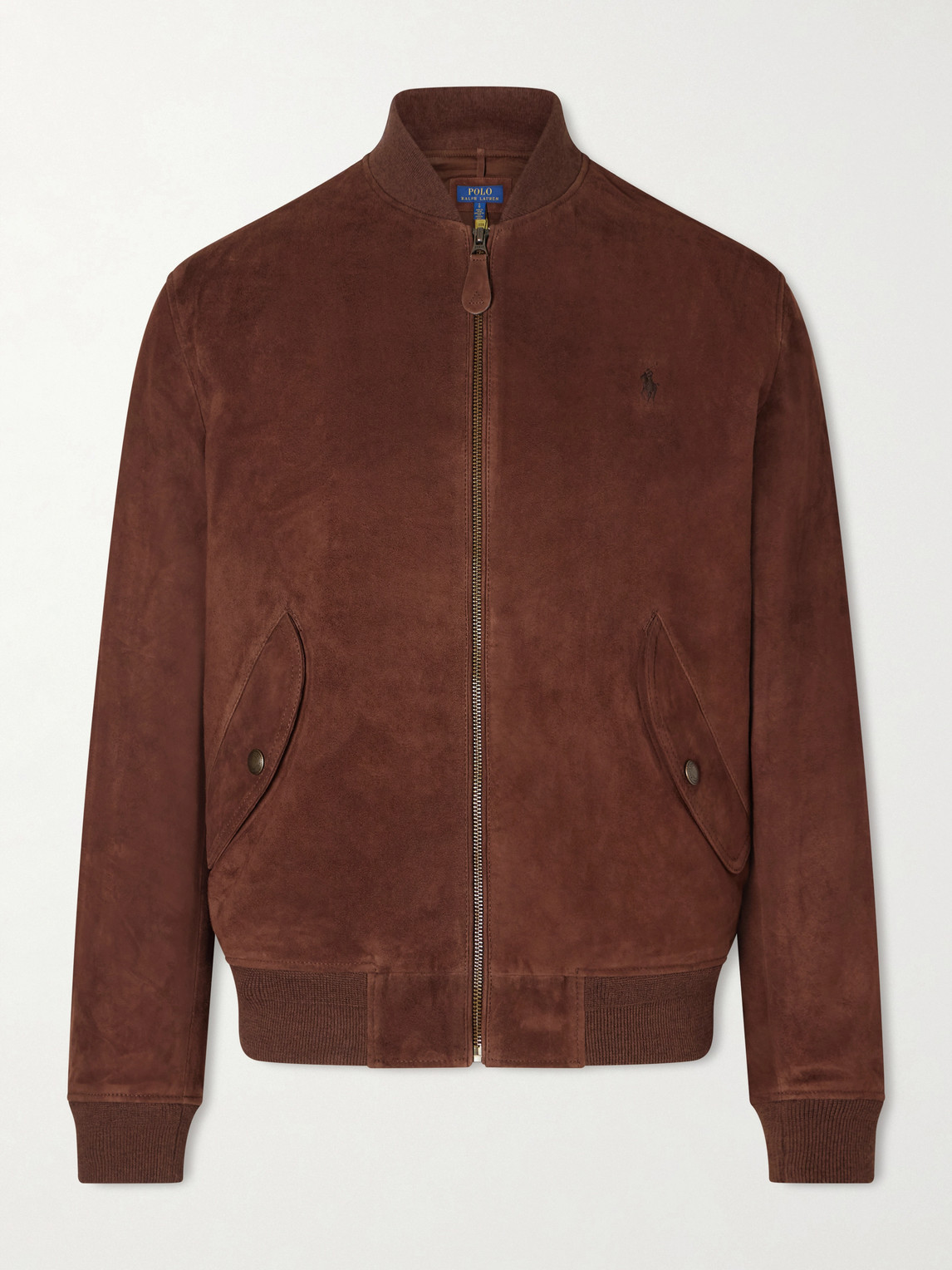 Polo Ralph Lauren Logo-Embroidered Suede Bomber Jacketen