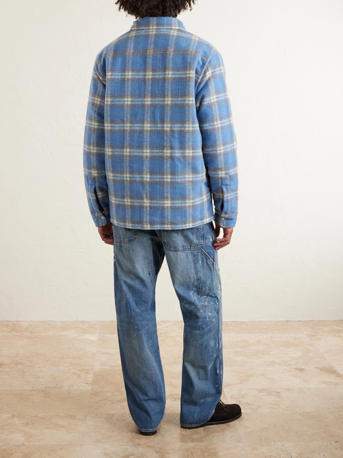  Polo Ralph Lauren - Padded Checked Wool-blend Overshirt - Men - Blue - S 