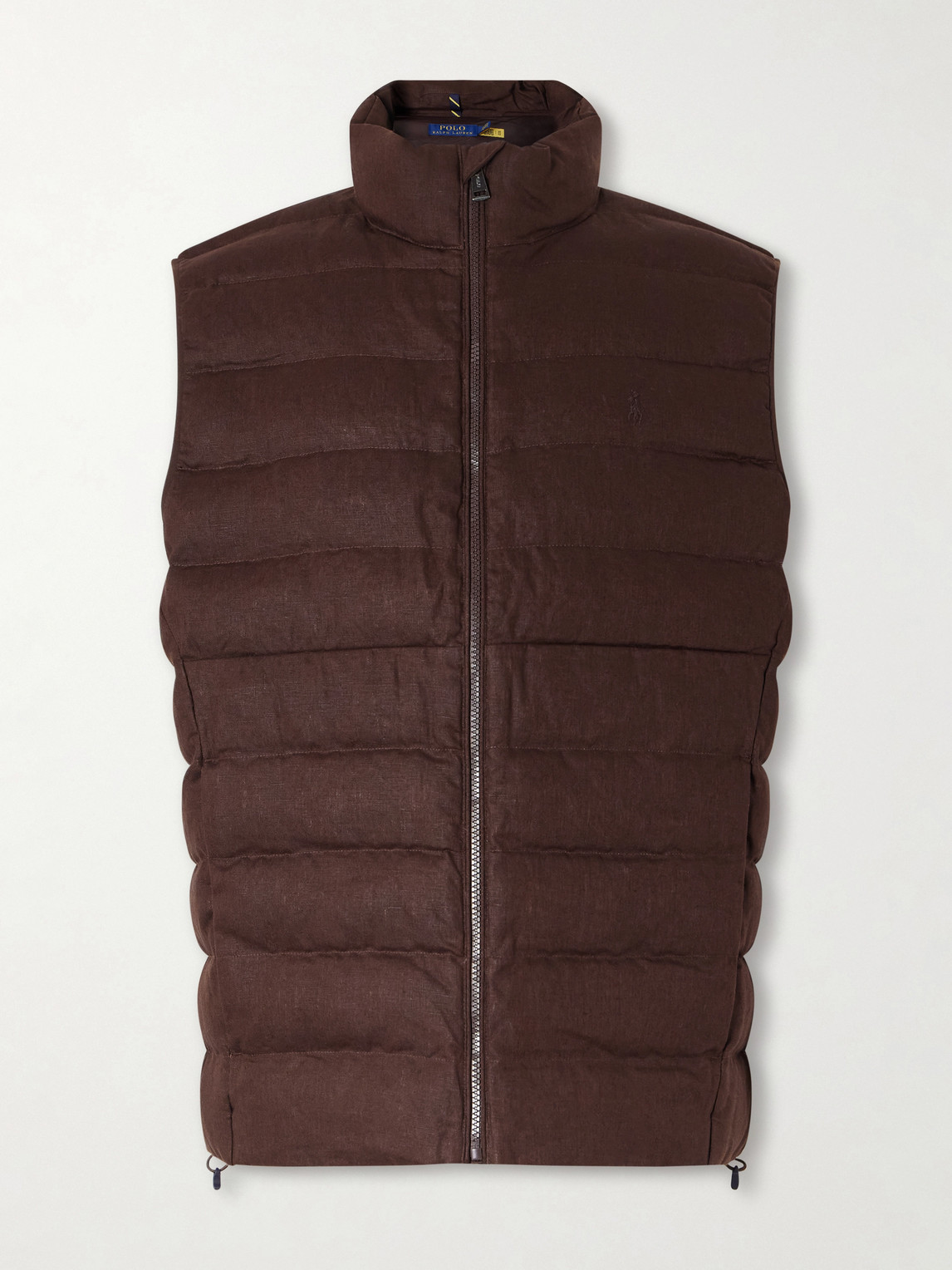 Polo Ralph Lauren The Colden Logo-embroidered Quilted Linen Vest In Brown