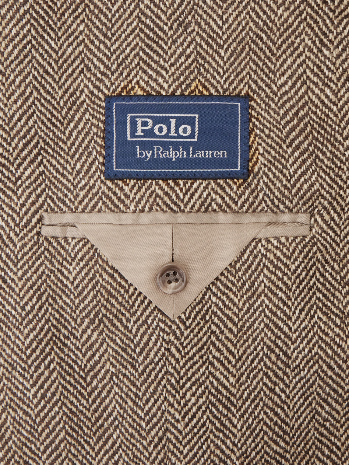 Polo Ralph Lauren Herringbone Linen, Silk And Wool-blend Blazer In Brown