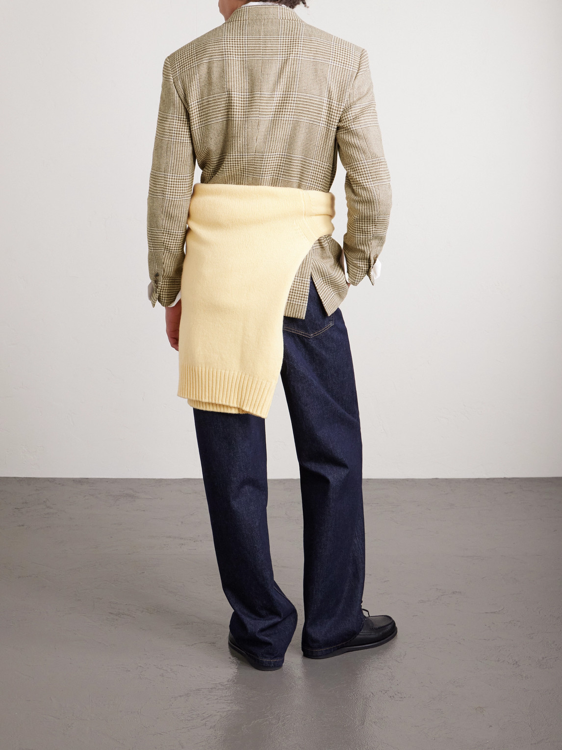 Polo Ralph Lauren Double-breasted Prince Of Wales Checked Silk, Wool And Linen-blend Blazer In Brown