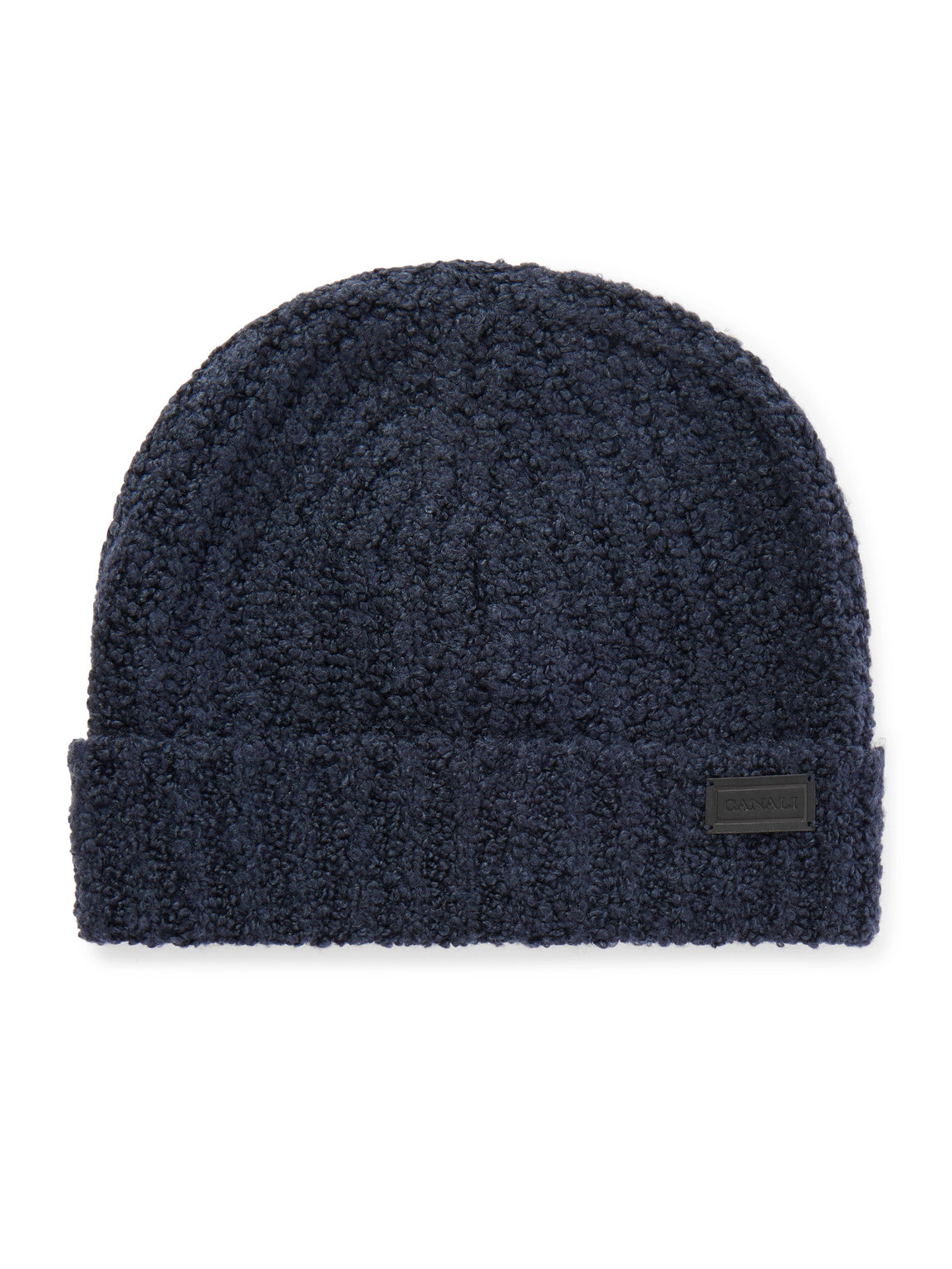 Canali Ribbed Wool And Silk-blend Beanie In Blue