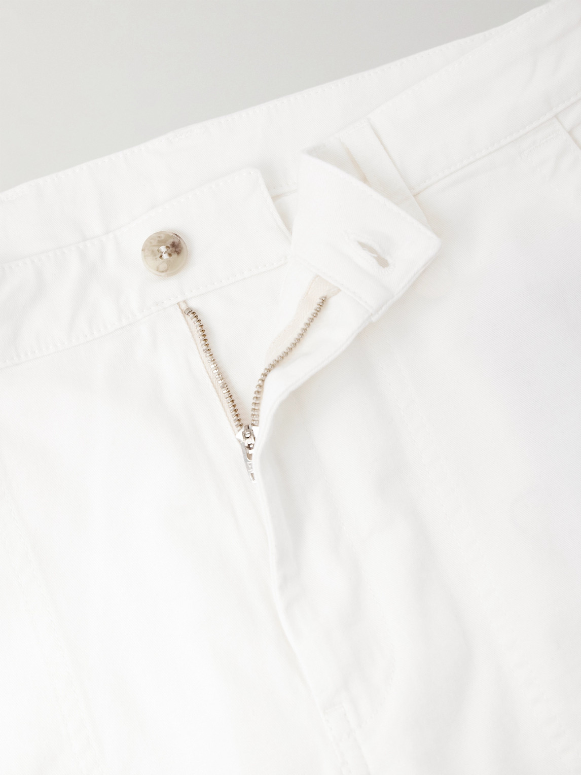 Canali Straight-leg Cotton-blend Twill Trousers In White