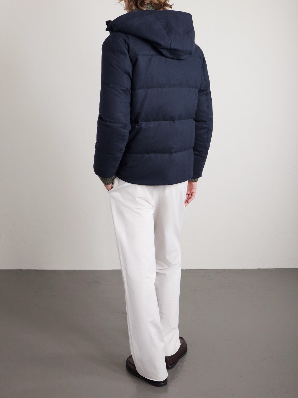  Canali - Hooded Cashmere Down Jacket - Men - Blue - It 52 
