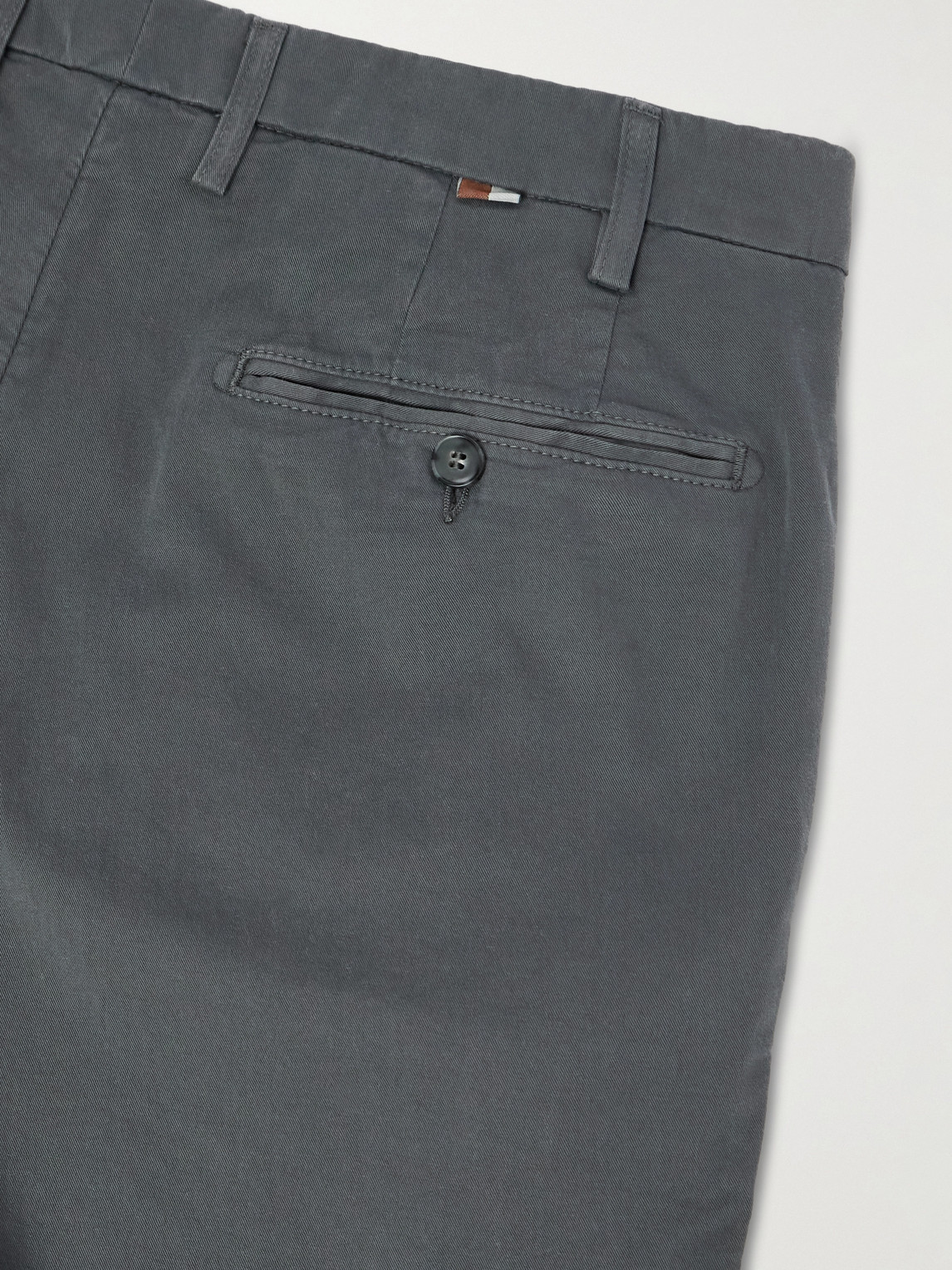 Canali Tapered Cotton-blend Twill Trousers In Gray