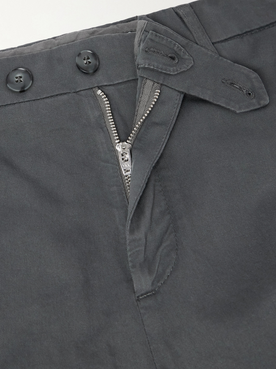 Canali Tapered Cotton-blend Twill Trousers In Gray