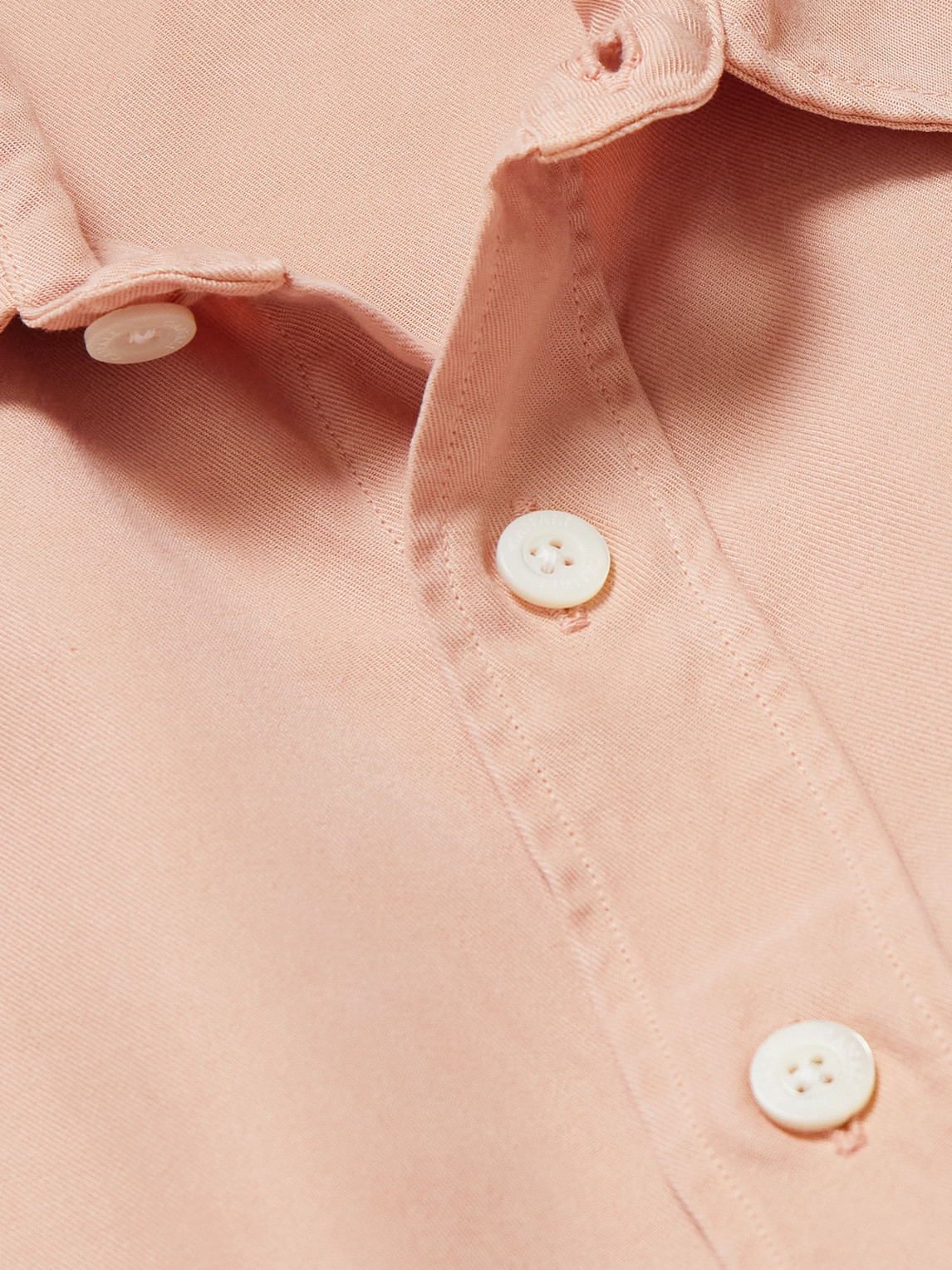 Canali Garment-dyed Lyocell-twill Shirt In Pink